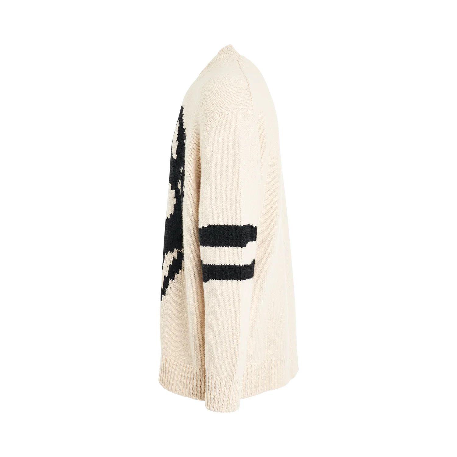 Alexander McQueen o1mris0824 Sweater in Cream & Black Size US L / EU 52-54 / 3 - 3 Thumbnail