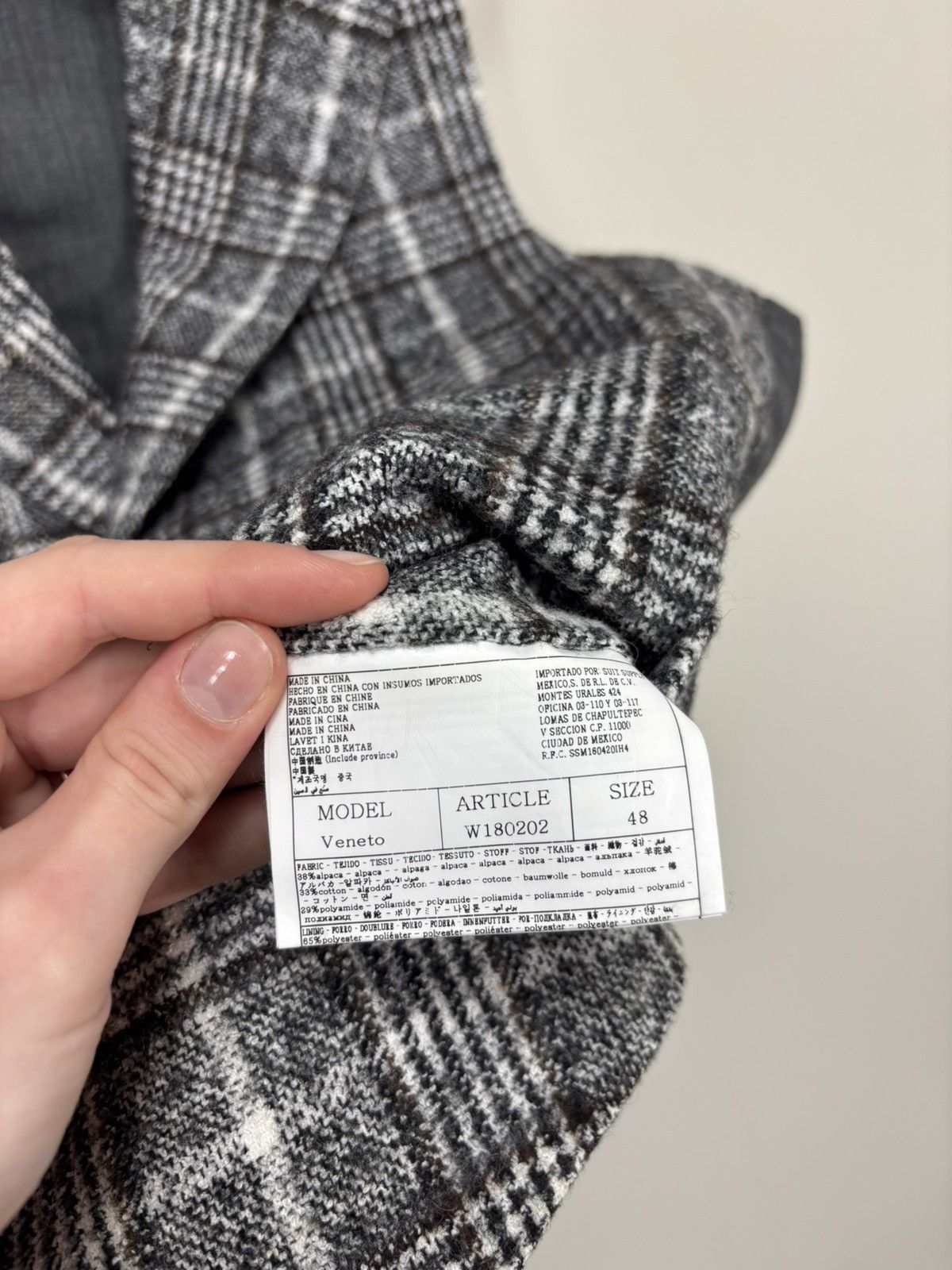Suitsupply Suitsupply Veneto NEW Men’s Grey Check Alpaca Waistcoat Vest Size 38R - 11 Thumbnail