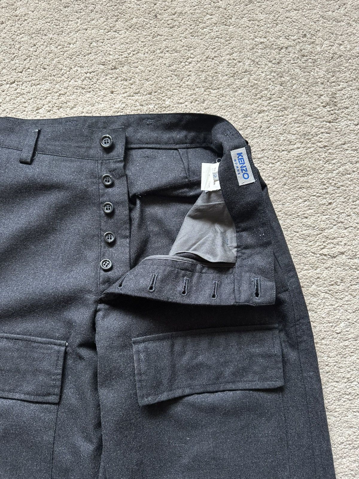 Kenzo 1990s Kenzo Homme Baggy Wool Pant Size US 30 / EU 46 - 5 Thumbnail