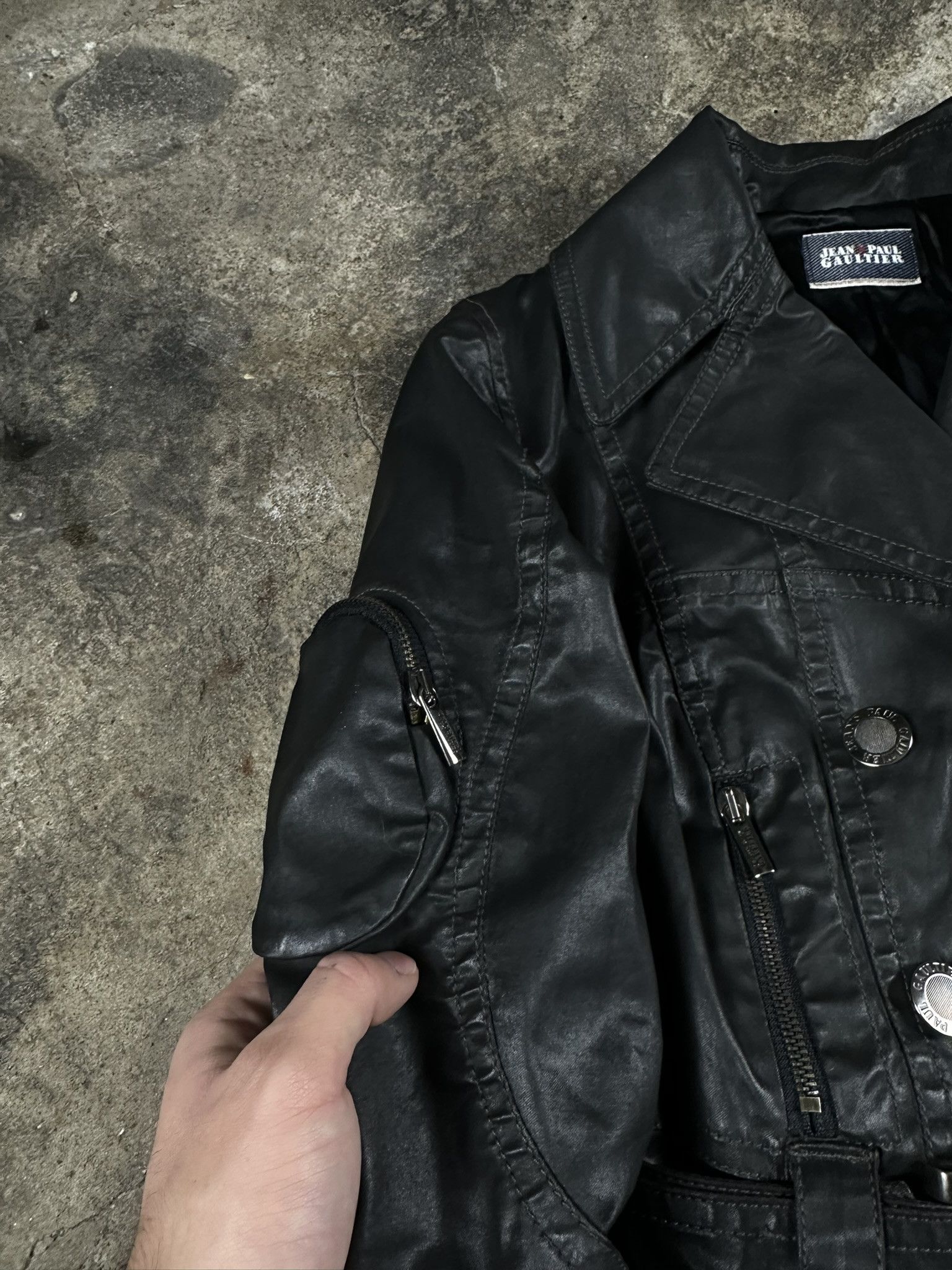Jean Paul Gaultier 2in1 2000s Jean Paul Gaultier Waxed Vintage Coat Archive Size L / US 10 / IT 46 - 8 Thumbnail