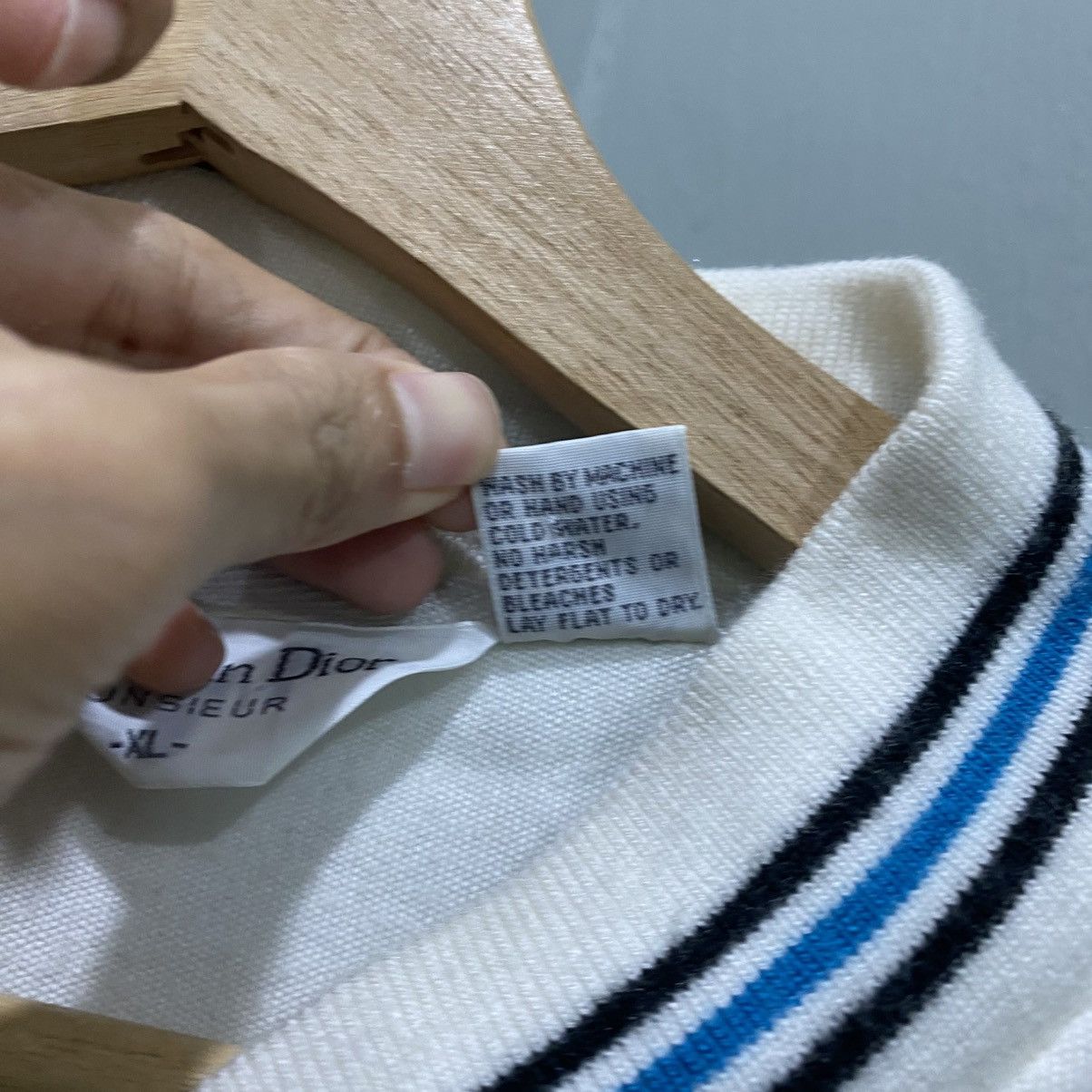 Christian Dior Monsieur Vintage Christian Dior Monsieur Striped Track Jacket White Size US XL / EU 56 / 4 - 14 Thumbnail