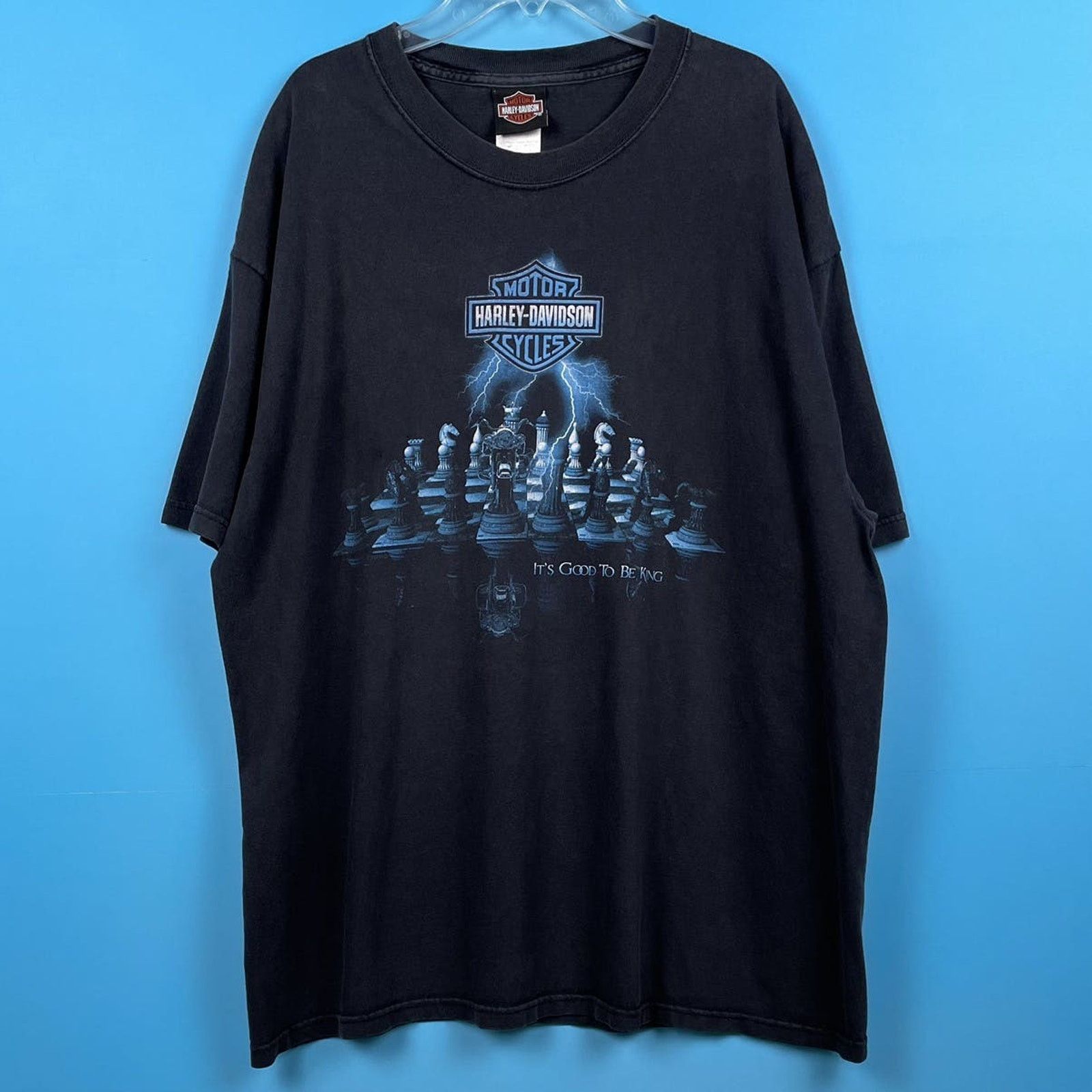 image of Harley Davidson x Racing 2007 H-D Chess T in Black, Men's (Size XL)