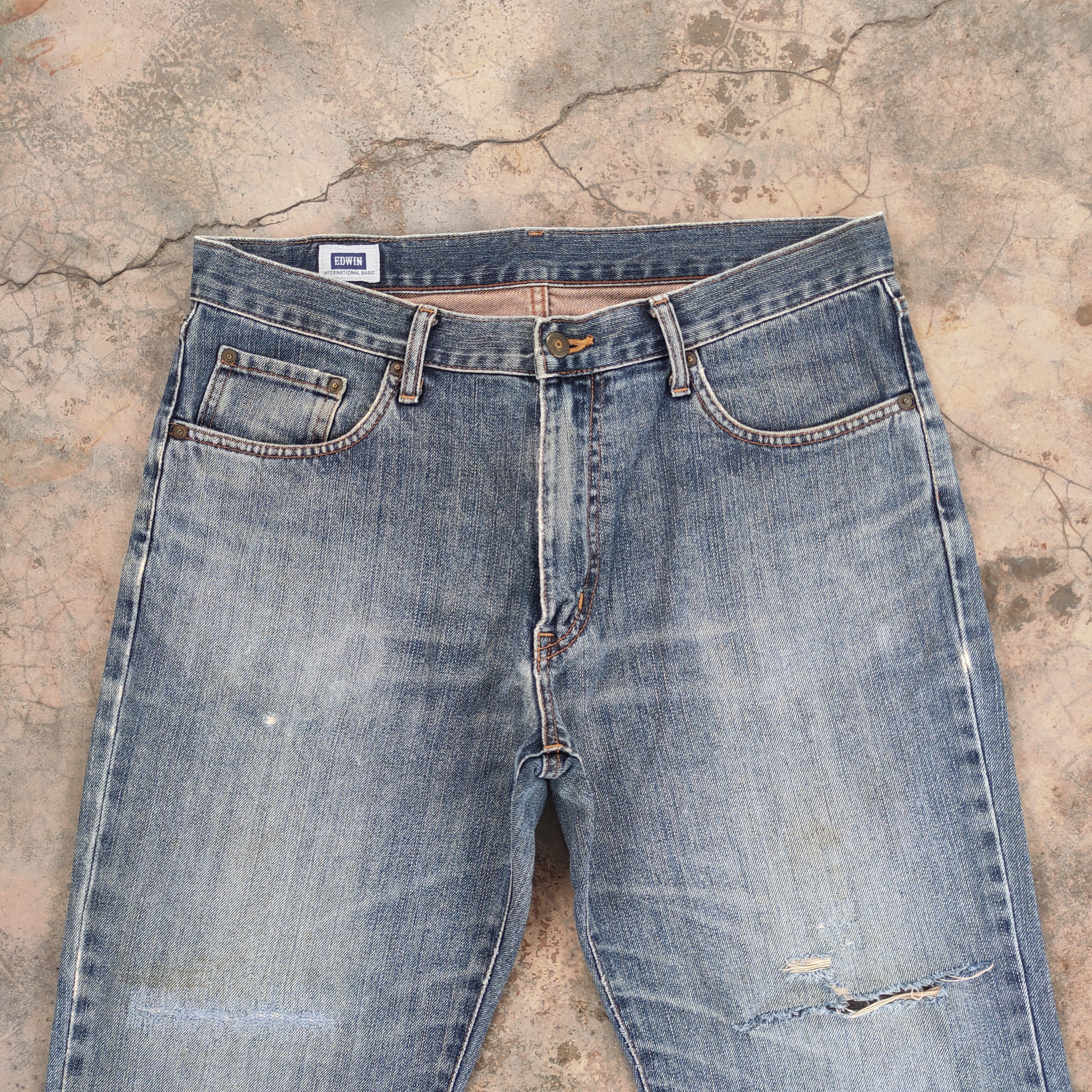 Edwin VINTAGE EDWIN FADED DISTRESSED JEANS DENIM PANTS Size US 35 - 3 Thumbnail