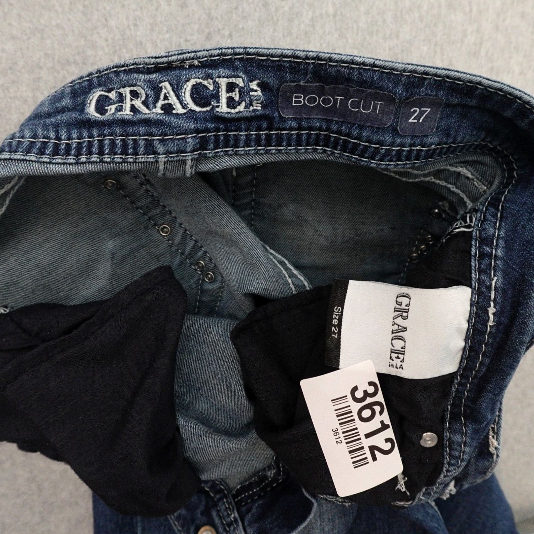 Grace in LA Grace in LA Jeans Bootcut Denim Blue Pockets Embroidered 27 (27X28) Womens Jeans Size 27" / US 4 / IT 40 - 5 Thumbnail