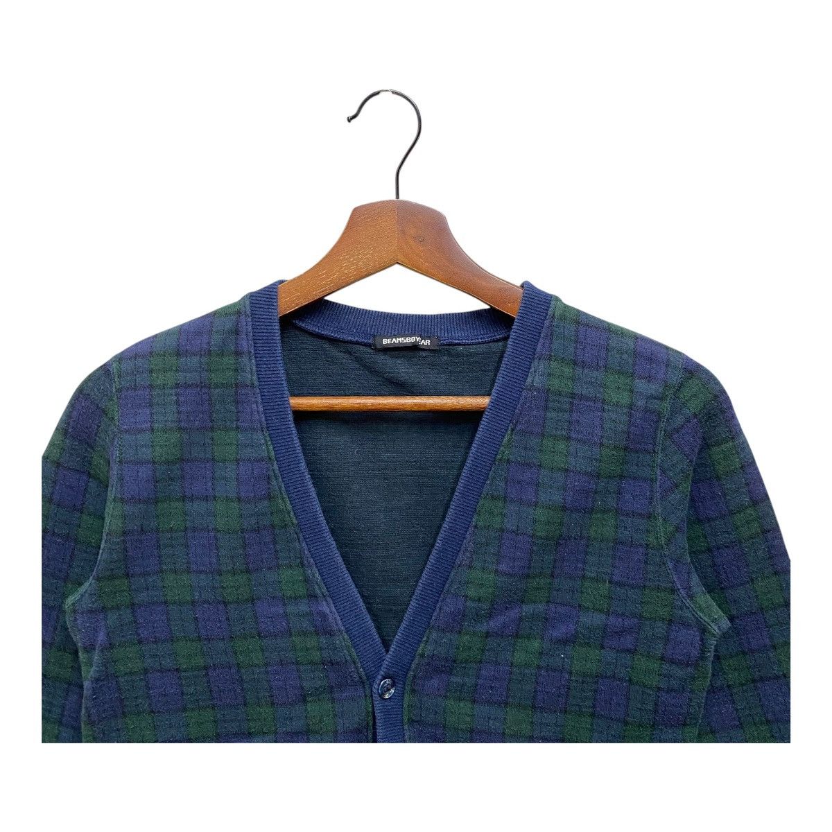 Beams Japan Vintage Beams Boy Plaid Cardigan Japan Designer Knit Green Size US XS / EU 42 / 0 - 2 Thumbnail