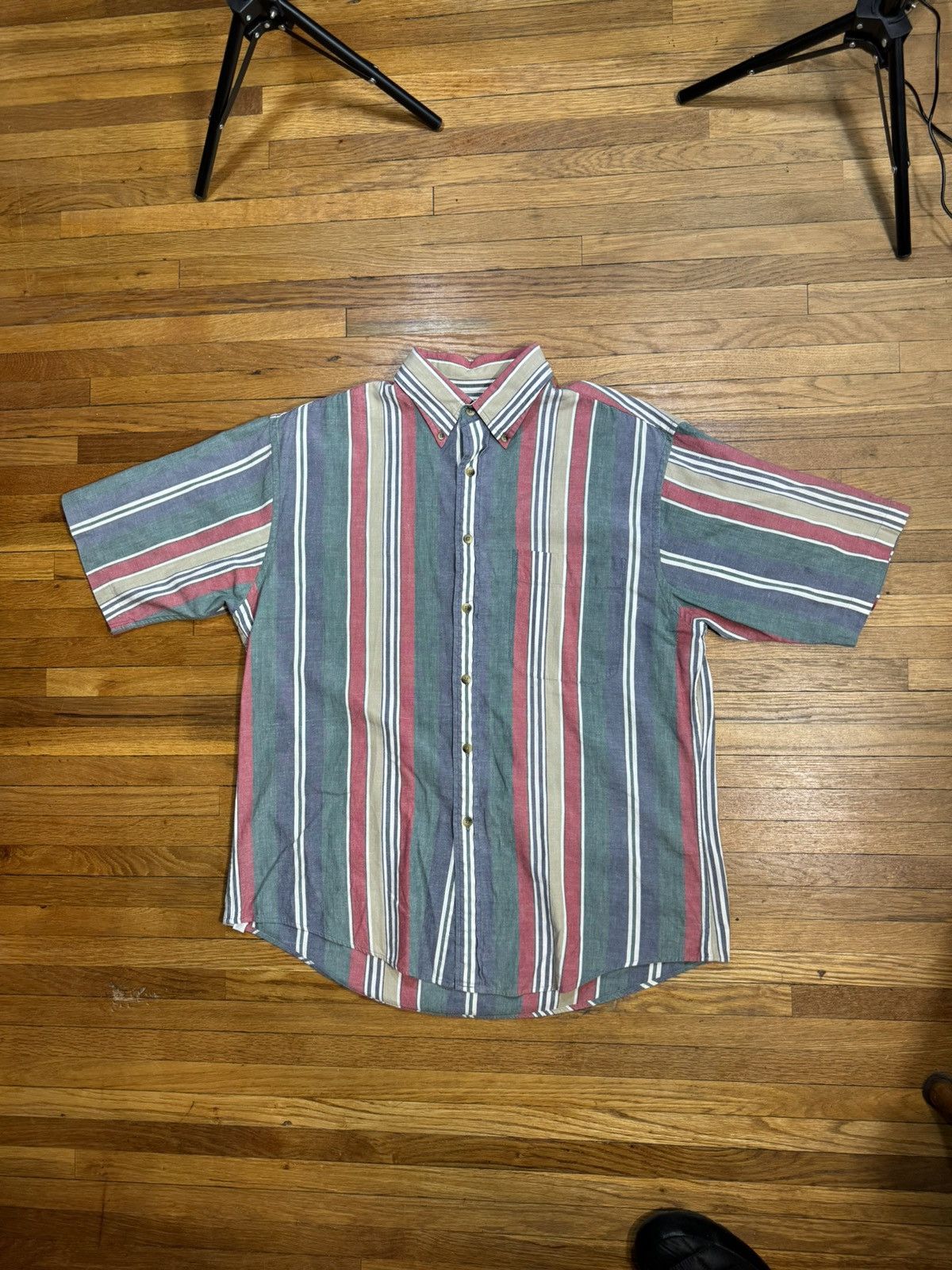 Vintage Vintage Striped Button Up Shirt Size US L / EU 52-54 / 3 - 1 Thumbnail