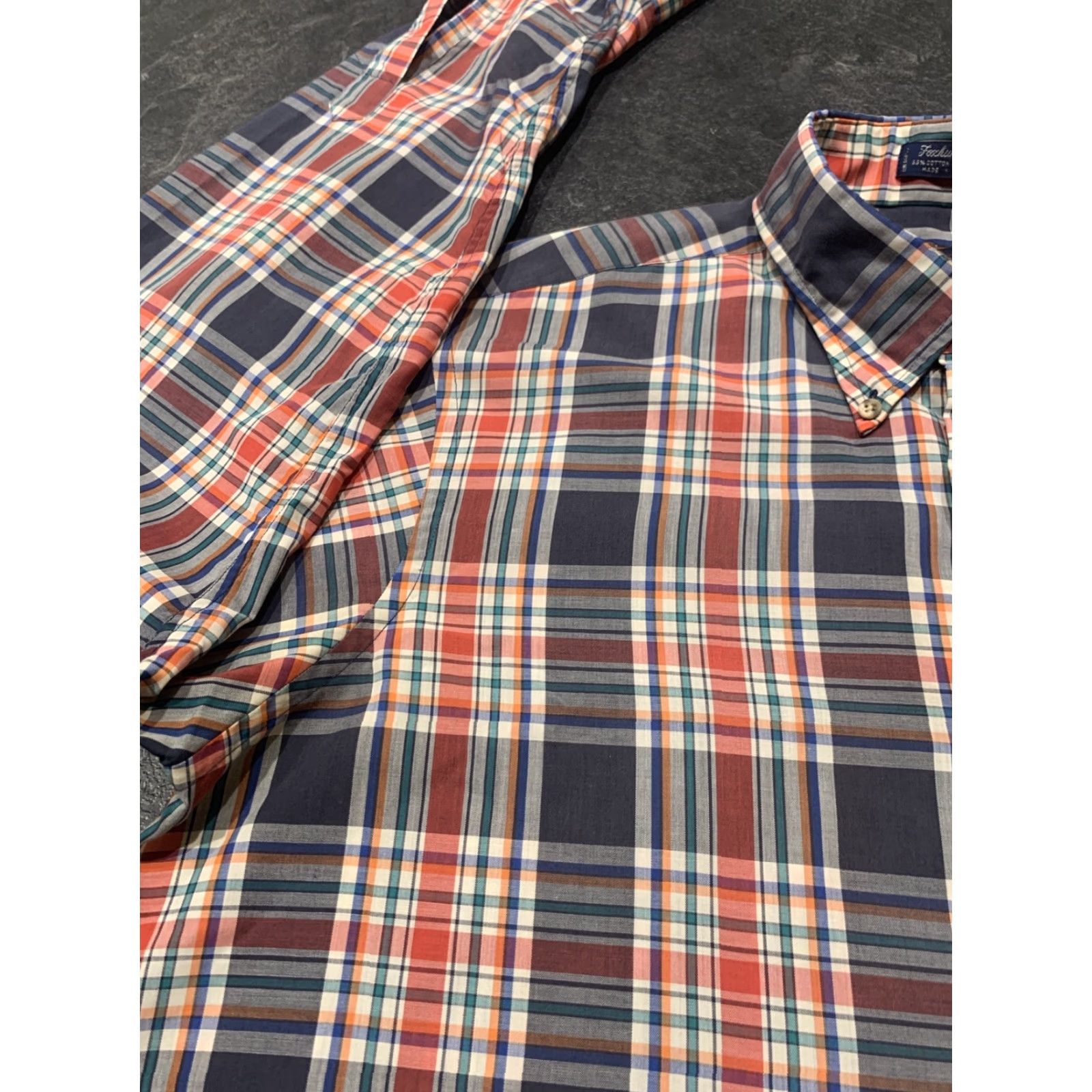 Gant GANT Men's Long Sleeve Plaid Button-Down Shirt, Casual Business Wedding Workwear, Blue, Large Size US L / EU 52-54 / 3 - 5 Thumbnail
