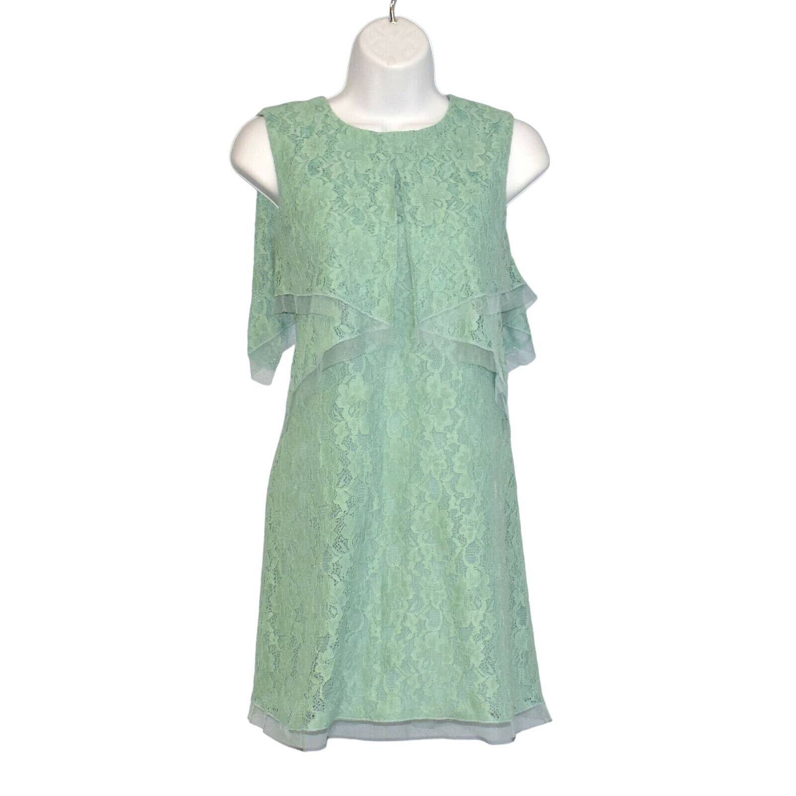 Bcbgmaxazria NWT BCBG MAXAZRIA Amelie Lt Aqua Layer Top Dress Sz XXS $230 Size XXS / US 00 / IT 34 - 3 Thumbnail