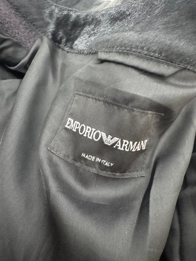 Emporio Armani FW2014 Emporio Armani Grey Wool & Black Pony Hair Jacket Size US L / EU 52-54 / 3 - 8 Thumbnail