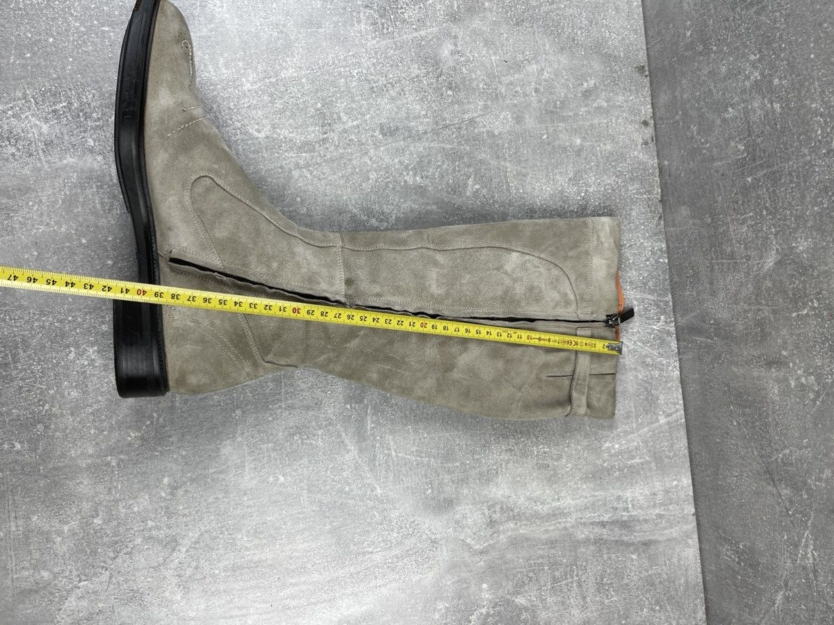 Santoni × Vintage Santoni Beige Half Brogue Suede Zip Belted Hight Boots Size US 9 / IT 39 - 15 Thumbnail