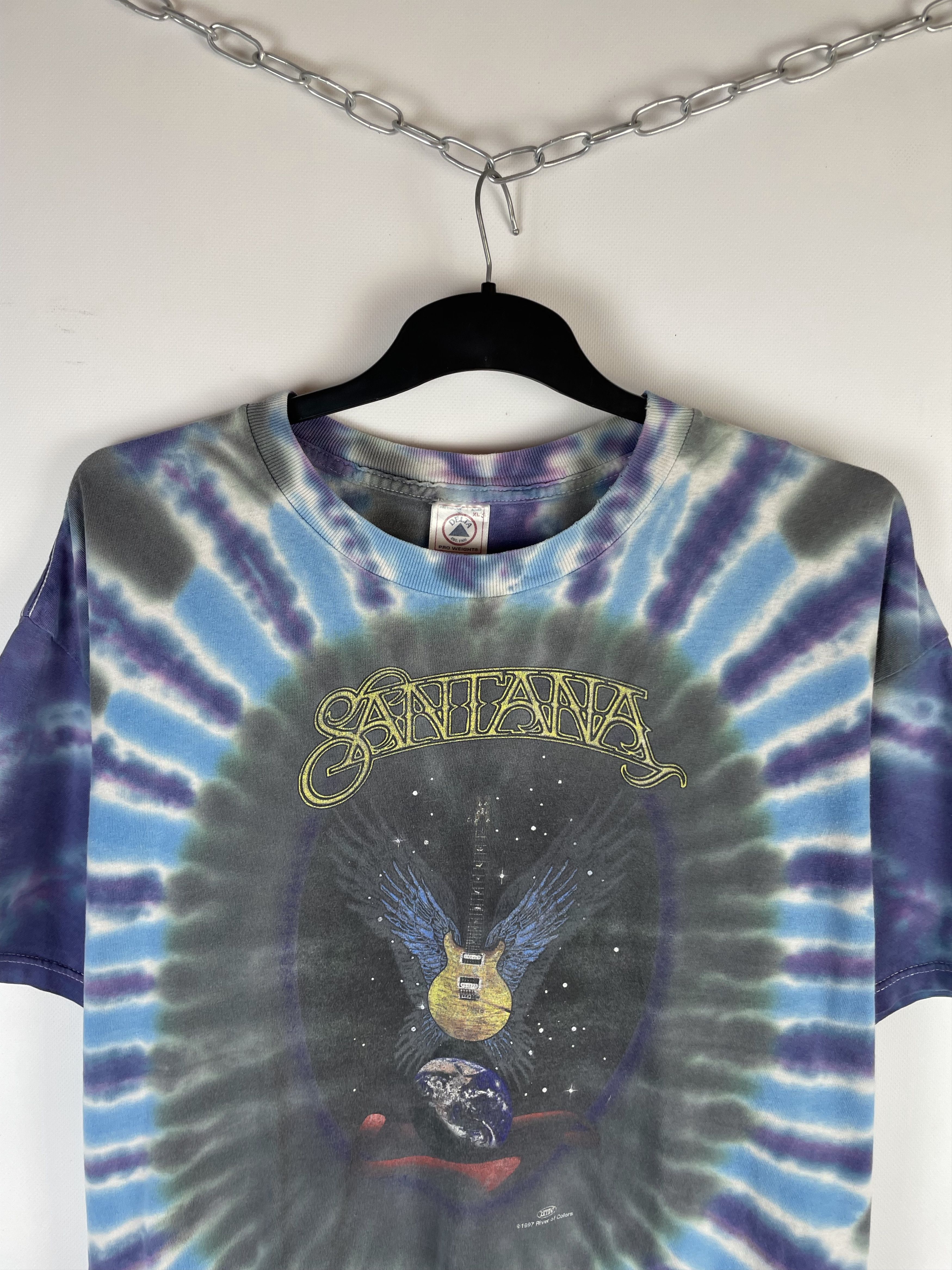 Band Tees Vintage 1997 Santana ‘Winged Guitar’ Tie Dye Promo T Shirt Size US XL / EU 56 / 4 - 3 Thumbnail