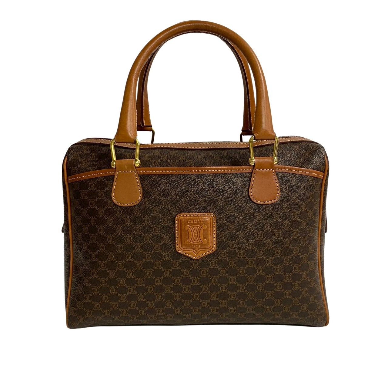 image of Celine Macadam Canvas Handbag in Brown, Women's