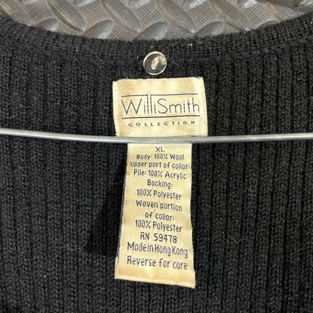 Willi Smith Willi Smith Collection Black 100% Wool Ribbed Full Zipper Sweater Women's XL Zipper Pullover Ribbed Wool Sweater Women XL Size XL / US 12-14 / IT 48-50 - 2 Thumbnail