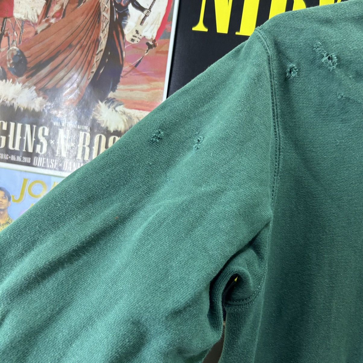 Champion Vintage Champion Two Colour Green/Grey Distressed Hoodie Size US M / EU 48-50 / 2 - 4 Thumbnail