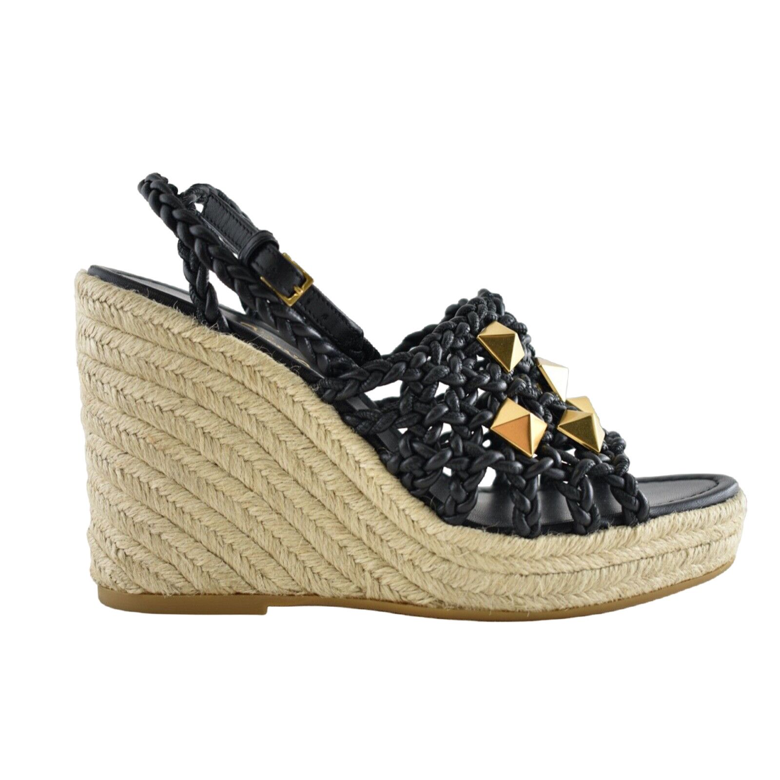 Valentino Rockstud Roman Stud Espadrille Wedge Lace Up Sandal 40 Size US 10 / IT 40 - 1 Thumbnail