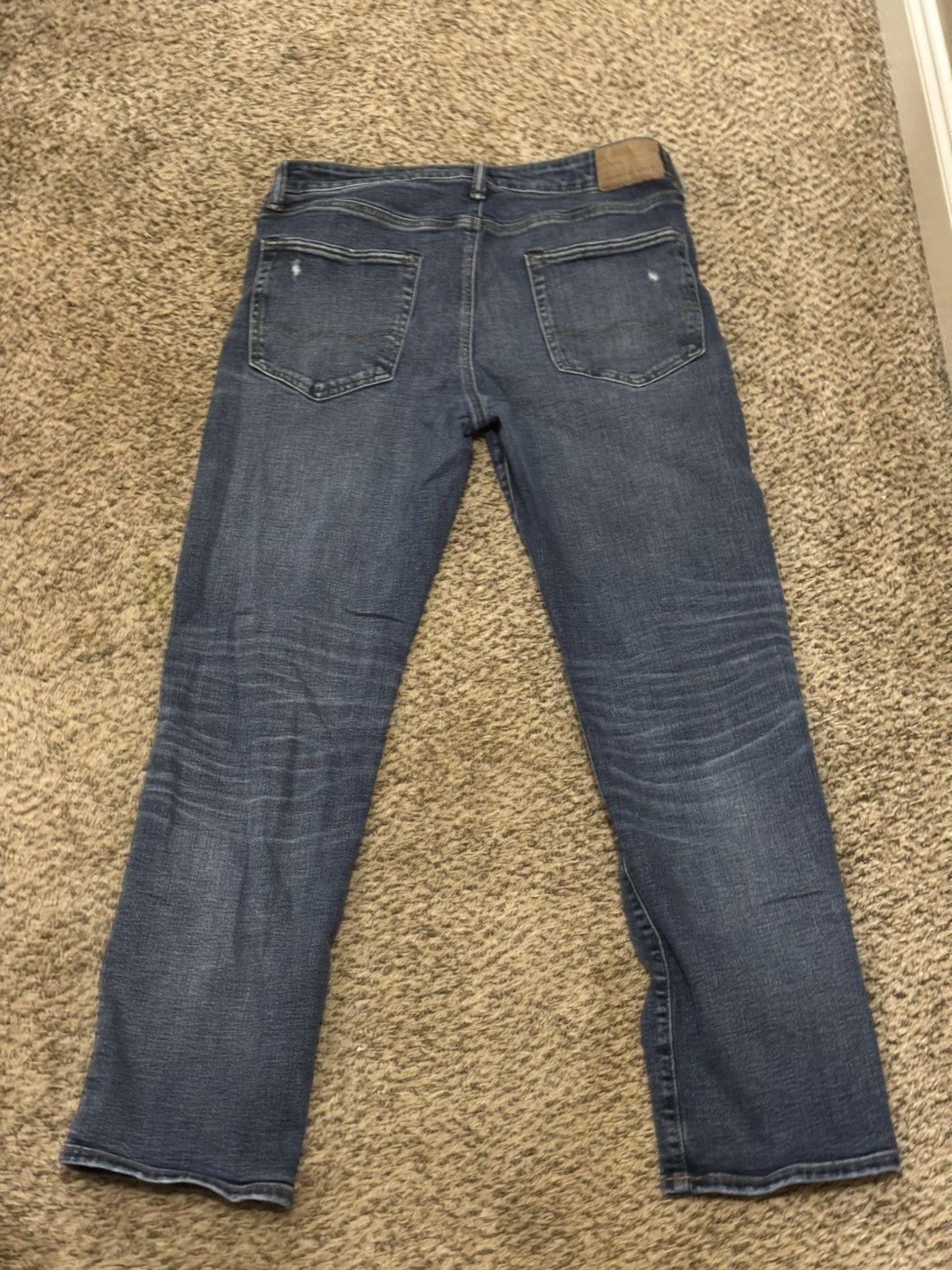 American Eagle Outfitters American Eagle Original Straight Ripped Jeans, Navy Size US 32 / EU 48 - 2 Thumbnail