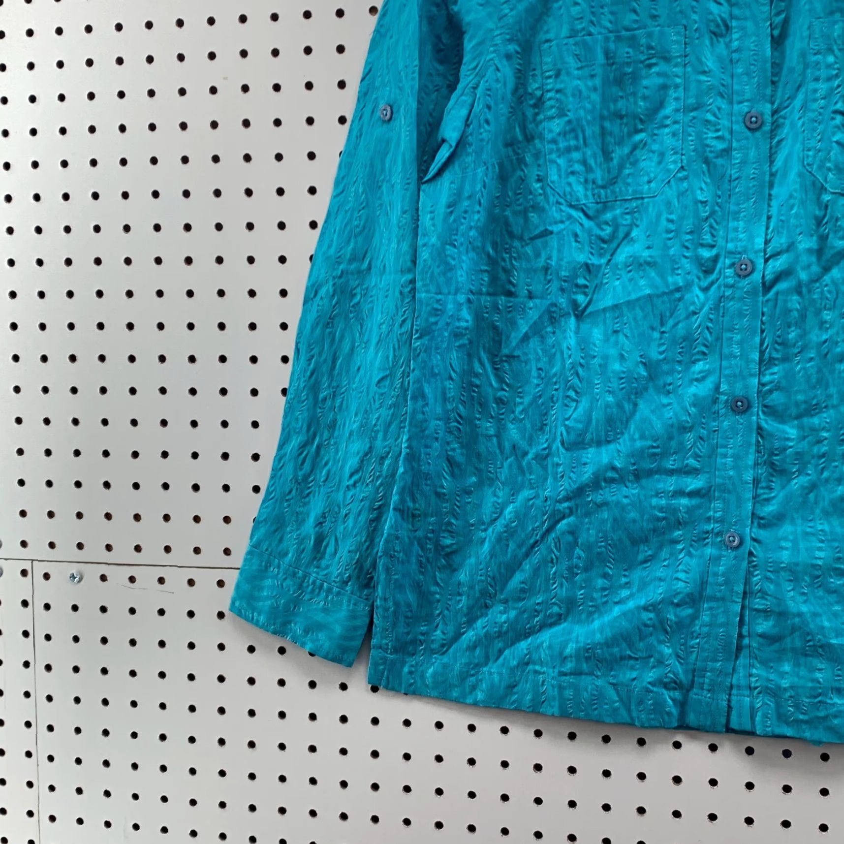 Jones New York NEW Jones New York Long Sleeve Button Down Shirt Women Size Small Teal Solid Cotton Casual Size S / US 4 / IT 40 - 5 Thumbnail