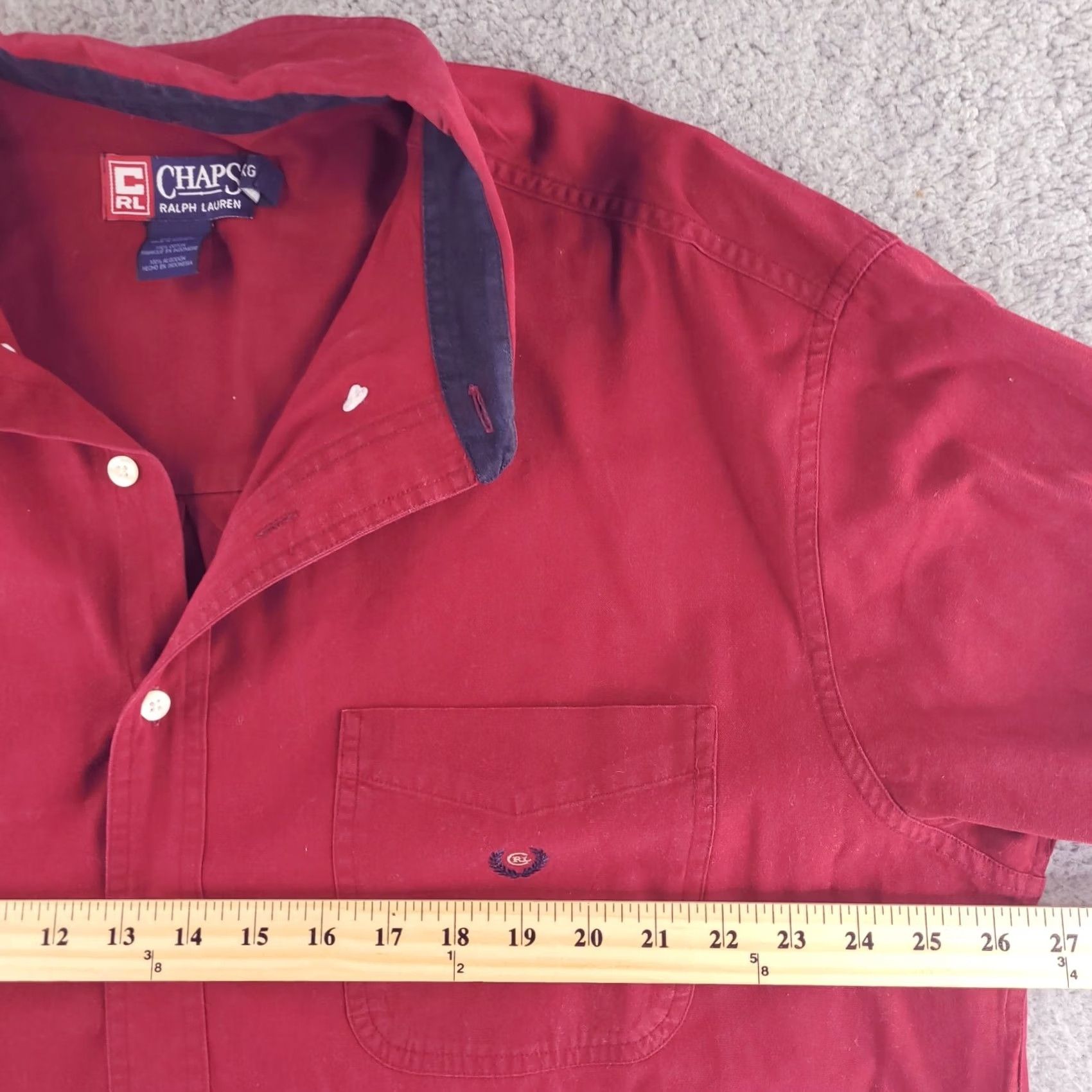 Chaps Chaps Shirt Mens XL Red Long Sleeve Button-Up Oxford casual Size US XL / EU 56 / 4 - 5 Thumbnail