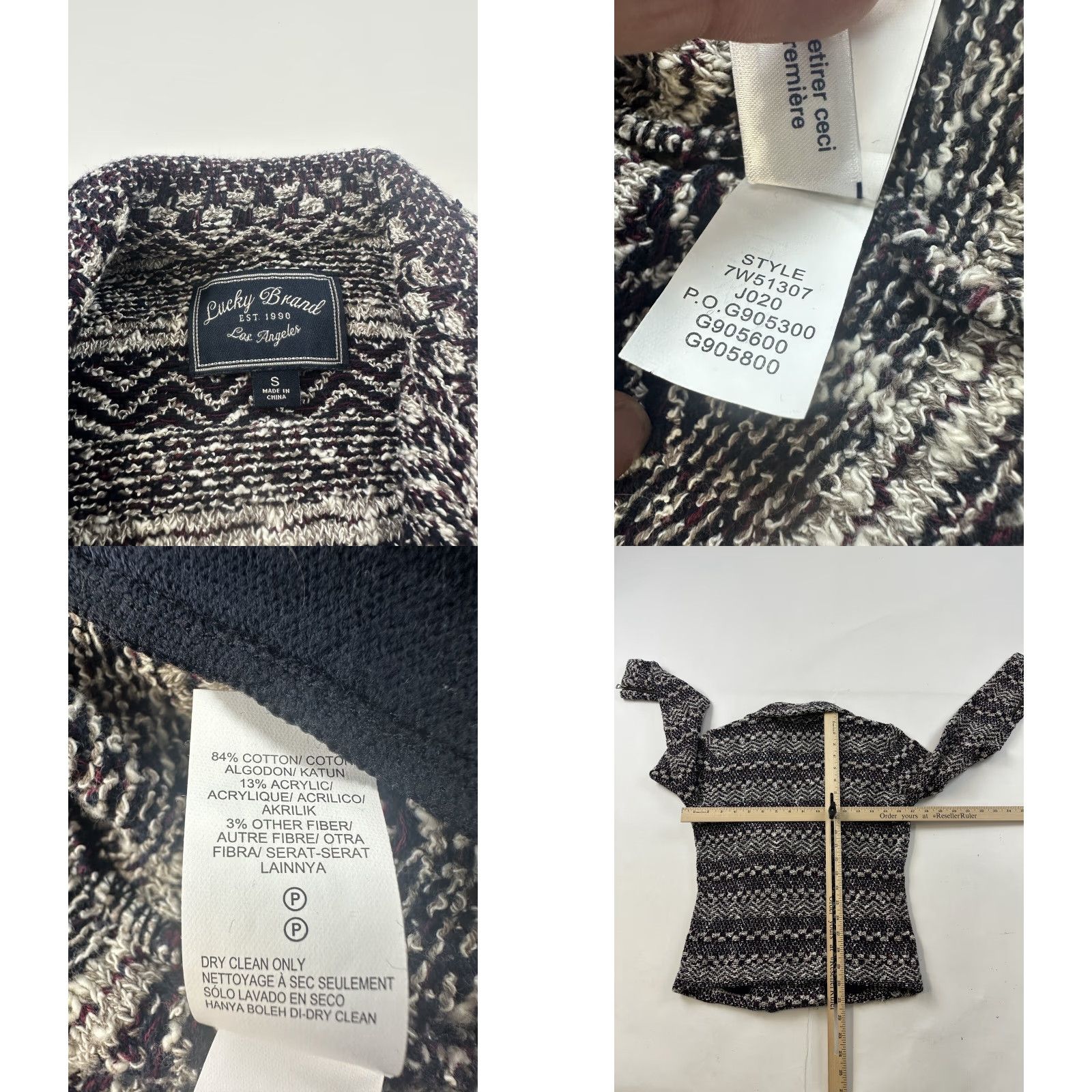 Lucky Brand Lucky Brand Jacket Women Knit Moto Regular S Multicolor Zip Fashion Motorcycle 90s Theme Womens Size S / US 4 / IT 40 - 8 Thumbnail