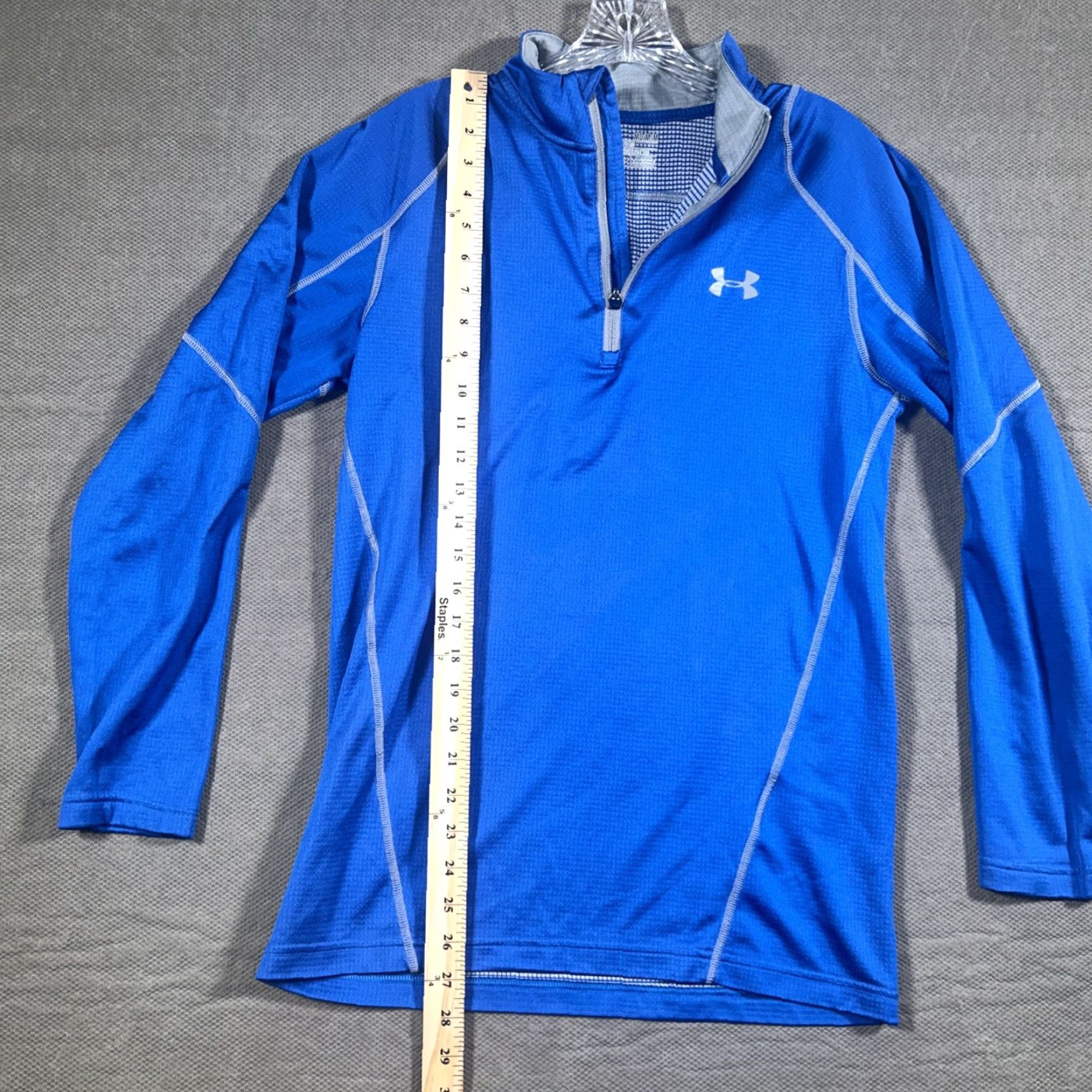 Under Armour Under Armour Fitted Mens Medium 1/4 Zip Pullover ColdGear Long Sleeve Blue Size US M / EU 48-50 / 2 - 5 Thumbnail