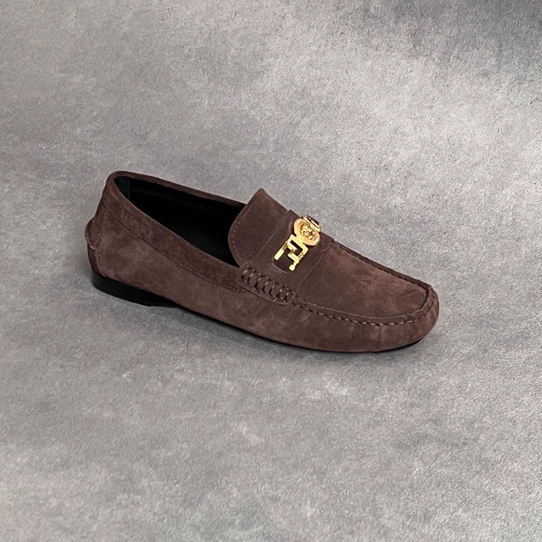 Versace VERSACE Brown Medusa Leather Loafers Size US 8 / IT 38 - 5 Thumbnail