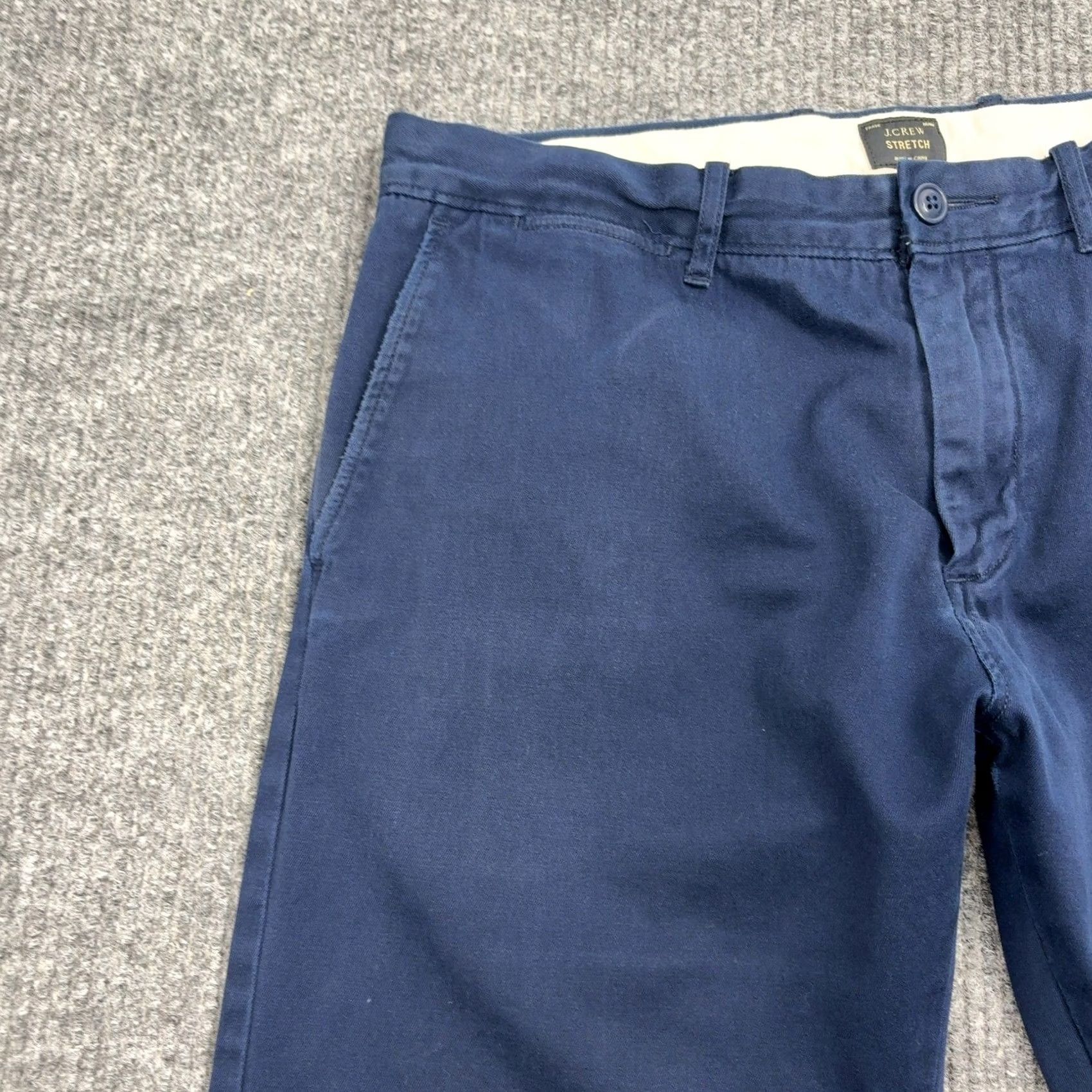 J.Crew J.CREW Chino Pants Slim 33x30 Navy Blue Cotton Stretch 484 Casual Style Mens Size US 35 - 3 Thumbnail