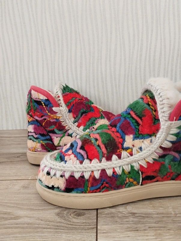 Mou Mou Eskimo sneaker wool ethnic multicolor boots size 38 Size US 8 / IT 38 - 2 Thumbnail