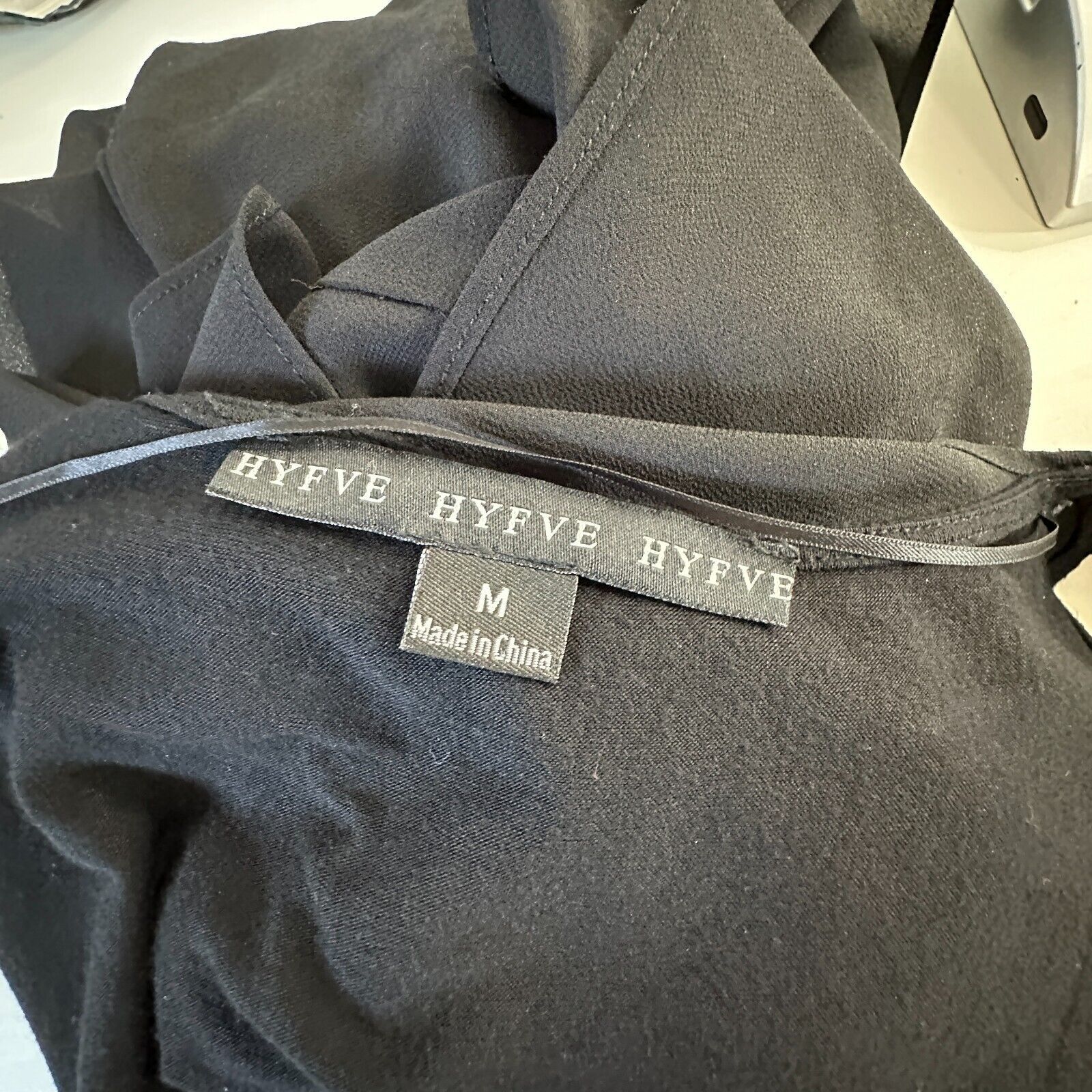 Other Hyfve Black Draped Sleeveless Faux Wrap Midi Dress Med Size M / US 6-8 / IT 42-44 - 6 Thumbnail