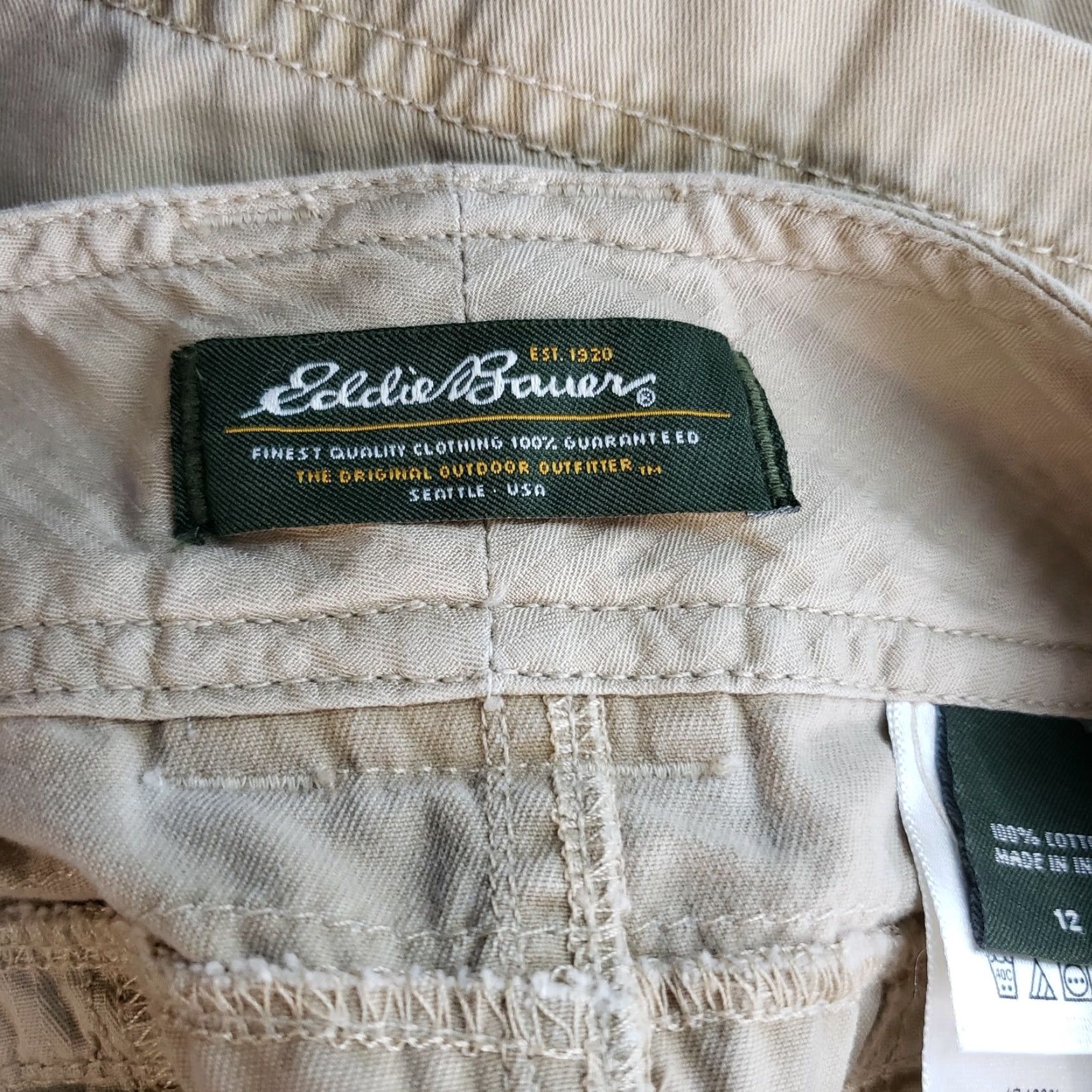 Eddie Bauer Eddie Bauer Womens Pencil Skirt Sz 12 Tan Cotton Pockets Short Brown 12 New with Tags Womens Size 34" / US 12 / IT 48 - 4 Thumbnail