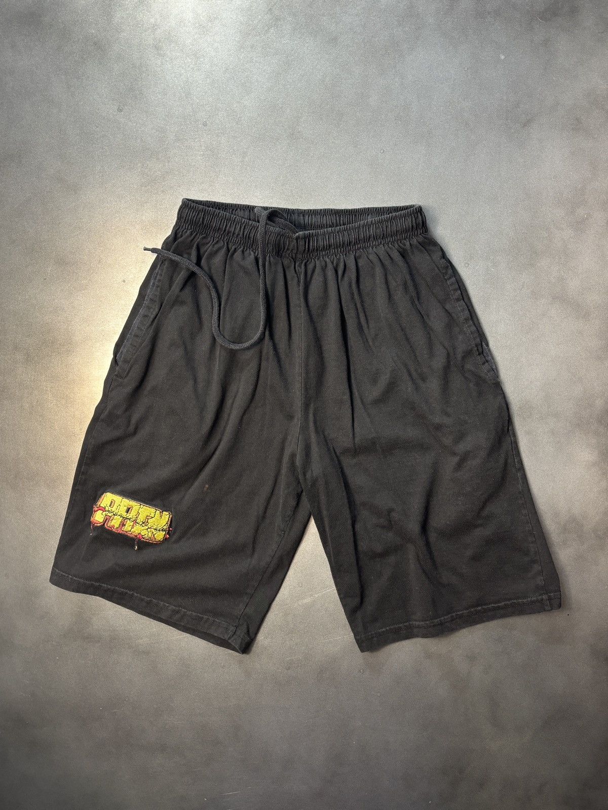 Actual Pain × Vintage 1990s Pain Shorts Vintage Drawstring Cotton Black Summer Med Size US 30 / EU 46 - 6 Thumbnail