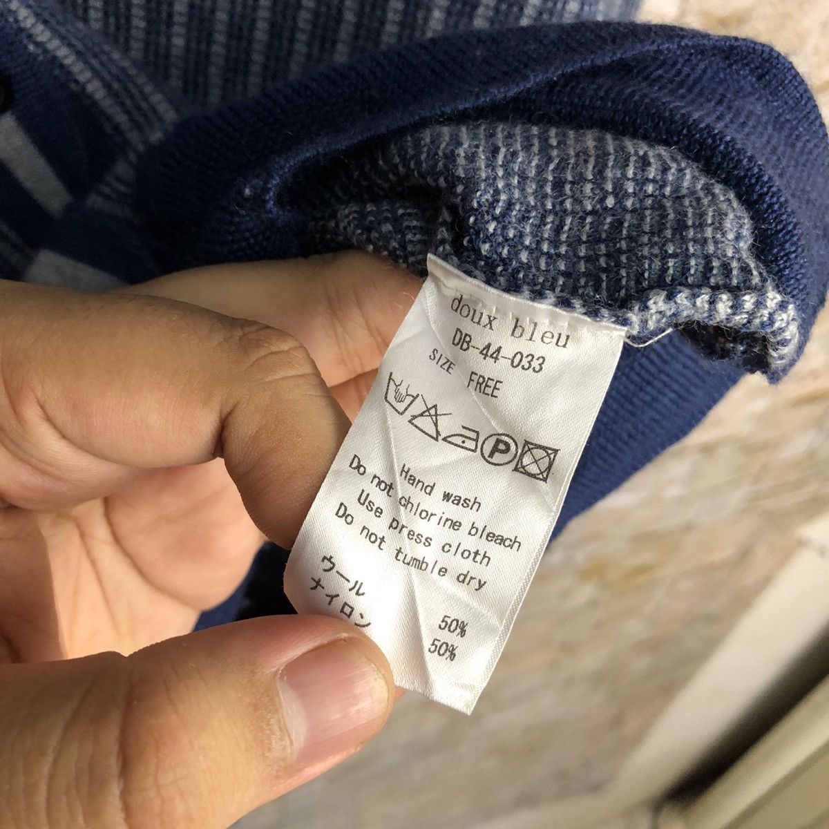 Japanese Brand Double Bleu Blue Cardigan Knitwear #A1072 Size S / US 4 / IT 40 - 11 Thumbnail
