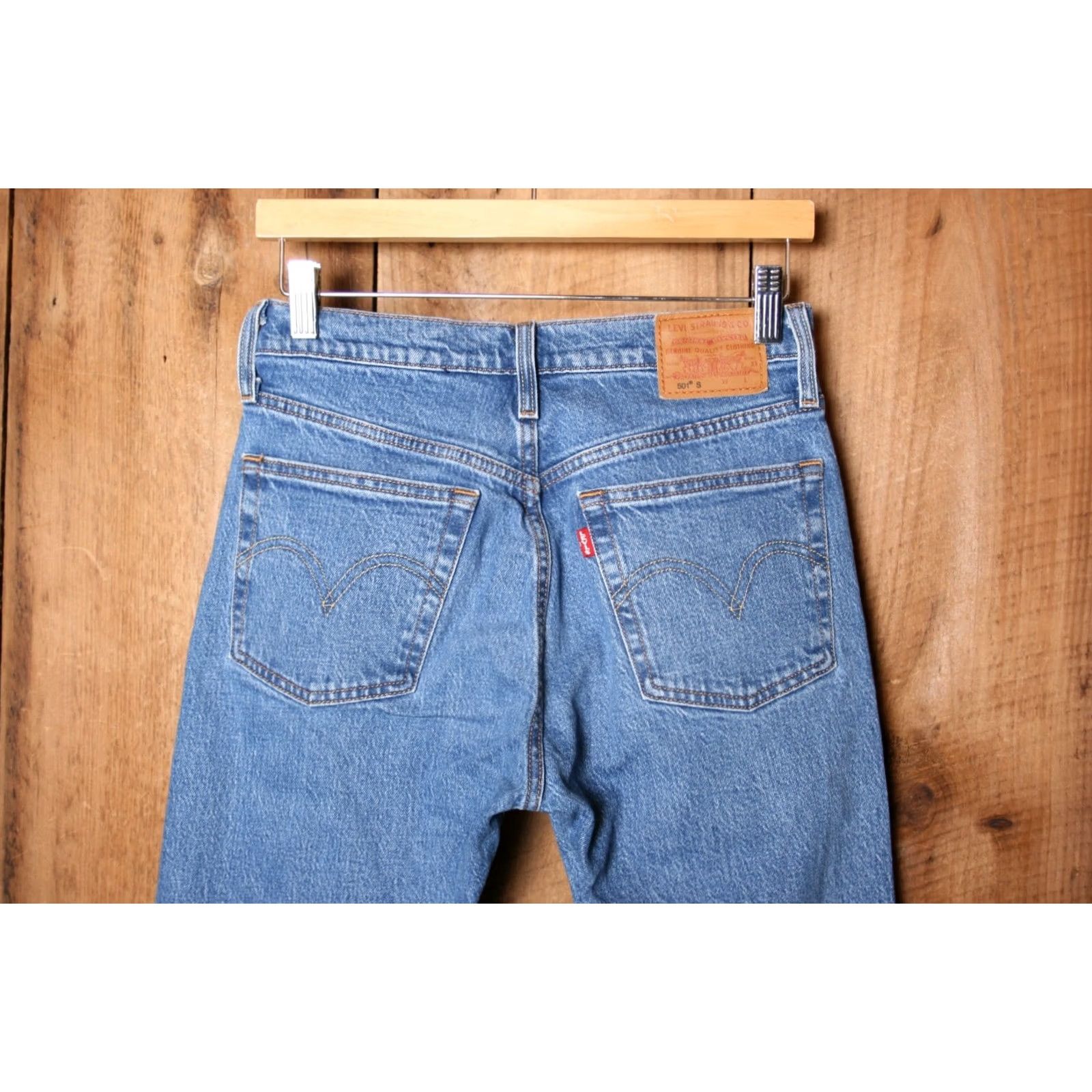 Levi's LEVI'S 501S Jeans Women's Blue Stretch Denim Button Fly Tapered Leg W25 L28 Regular Size Size 42" / US 20 - 5 Thumbnail