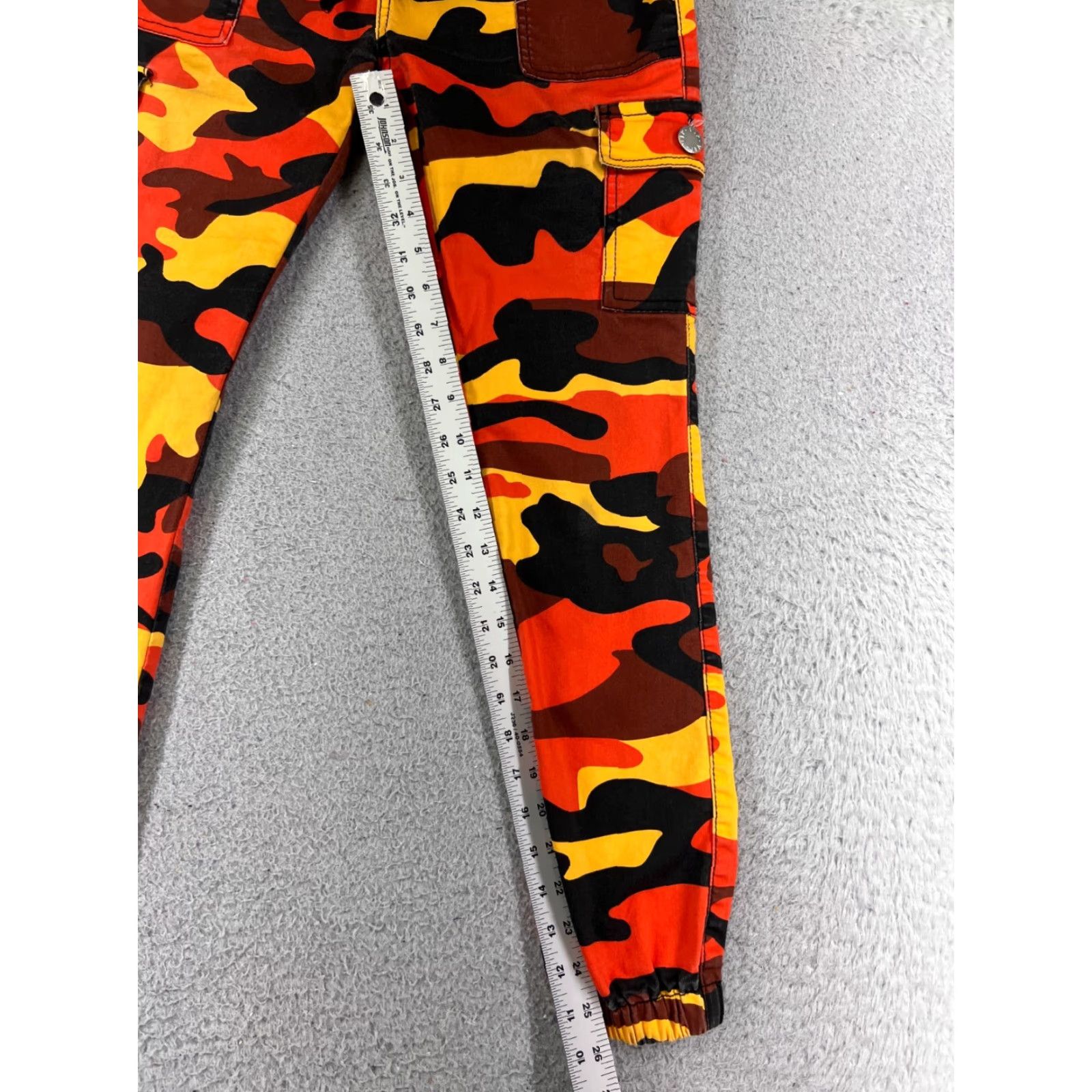 Vintage VIP Jeans Womens Jeans 5 Orange Black Yellow Lava Camo Jogger Elastic Waist Hem Size 27" / US 4 / IT 40 - 5 Thumbnail