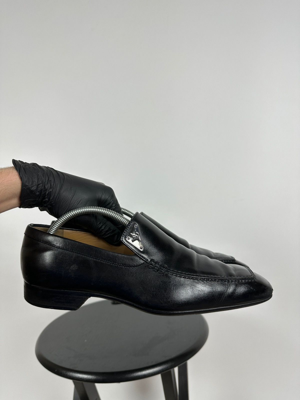 Louis Vuitton Louis Vuitton Black Leather Loafers Shoes Size US 10 / EU 43 - 11 Thumbnail