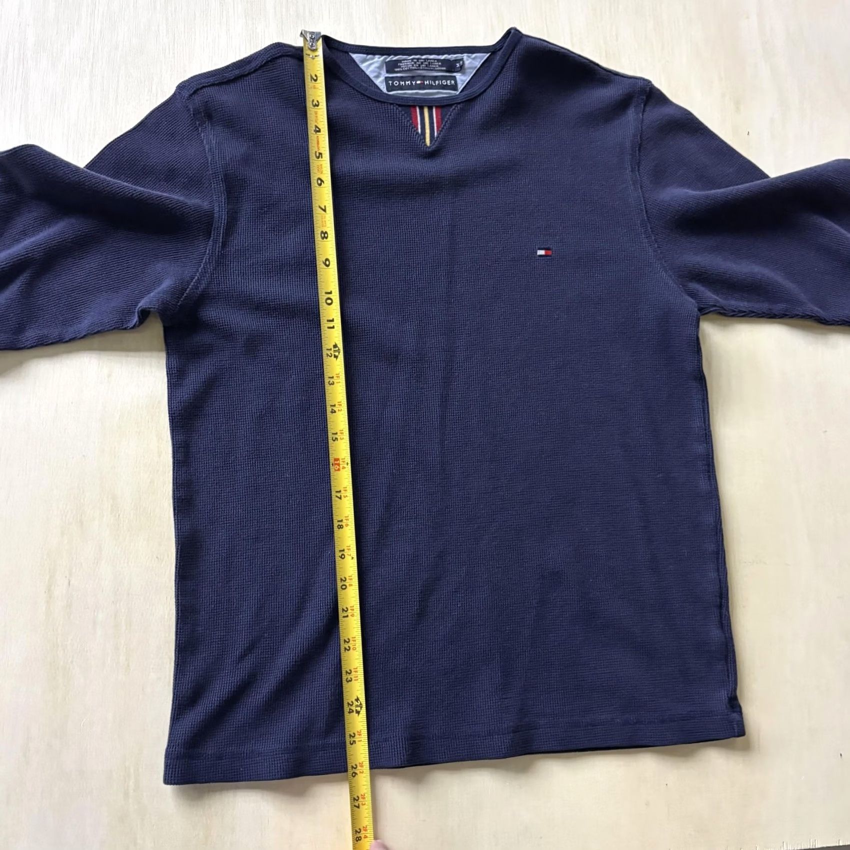 Tommy Hilfiger Tommy Hilfiger Sweater Mens Medium Navy Solid V Neck Thermal Knit Pullover Size US M / EU 48-50 / 2 - 5 Thumbnail