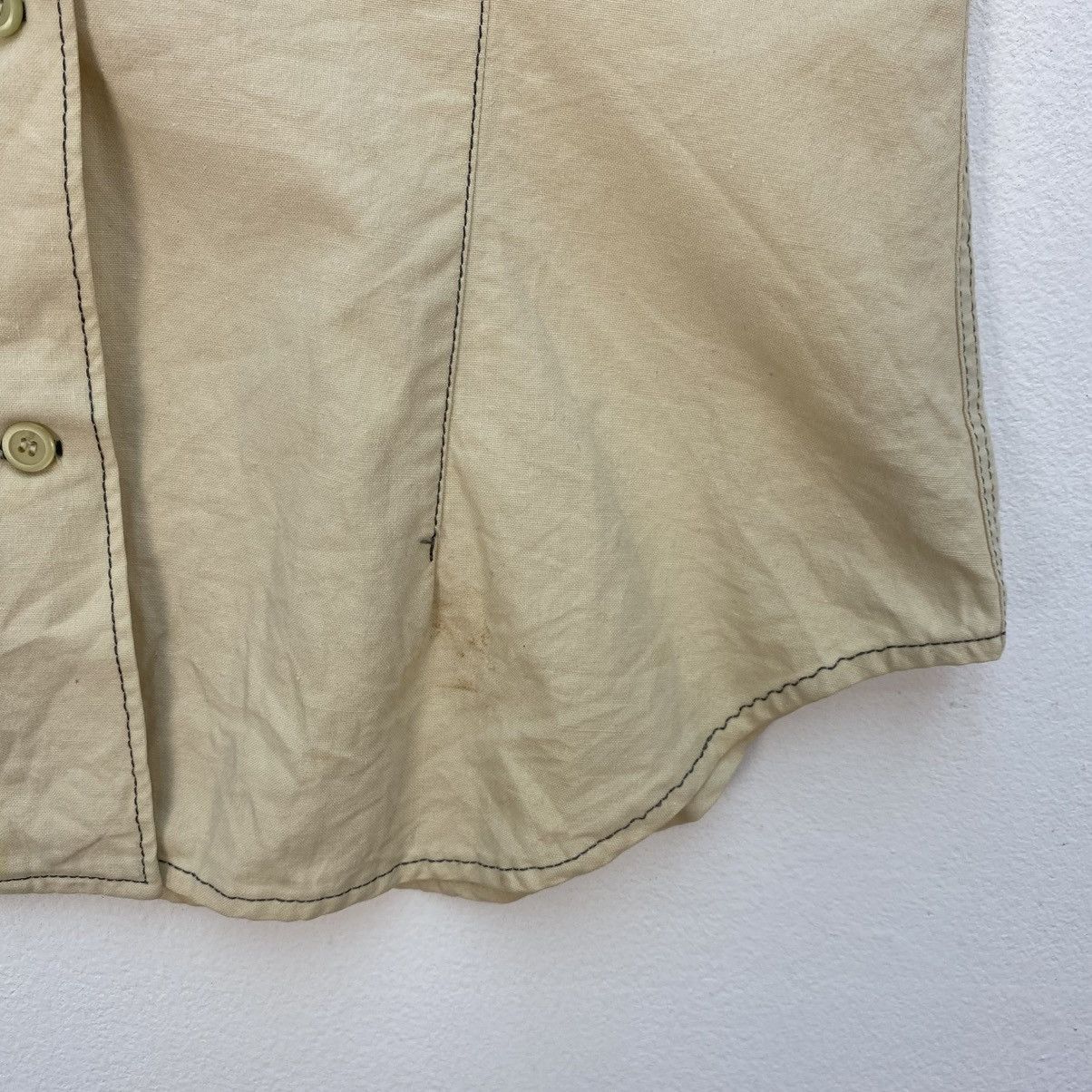 Hysteric Glamour 💥 sleeveless khaki button-down shirt from the Japanese brand Size S / US 4 / IT 40 - 6 Thumbnail