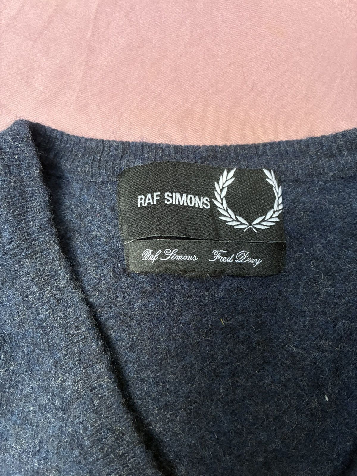 Fred Perry × Raf Simons RAF SIMONS x FRED PERRY navy blue knit wool gilet Size US M / EU 48-50 / 2 - 1 Thumbnail