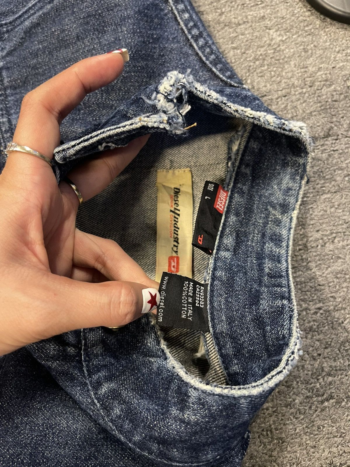 Diesel 2000s Diesel Distressed Biker Denim Jacket Size L / US 10 / IT 46 - 12 Thumbnail