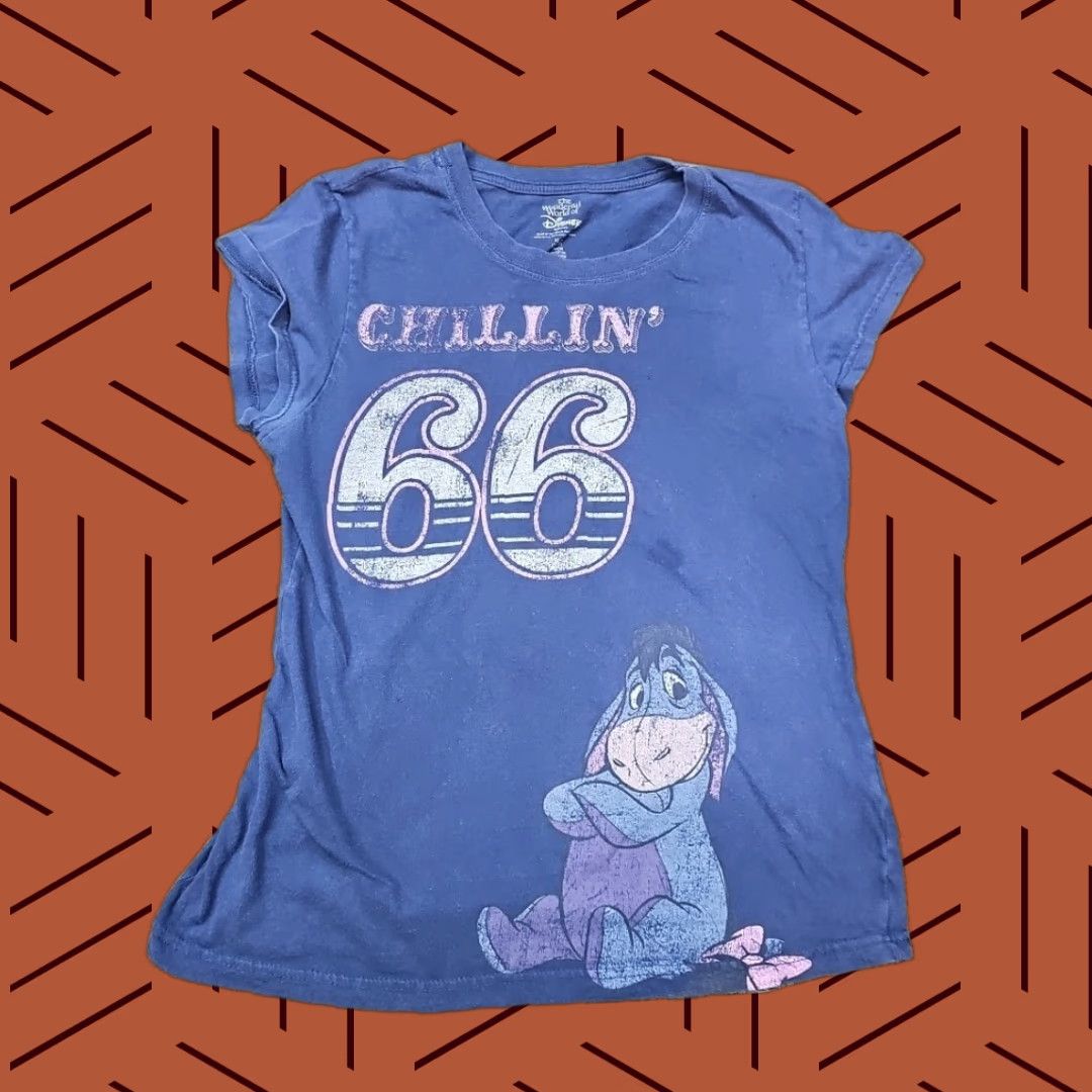 Disney Walt Disney EEyore T-Shirt Cap Short Sleeve Blue Junior XL Women Size XL / US 12-14 / IT 48-50 - 1 Thumbnail