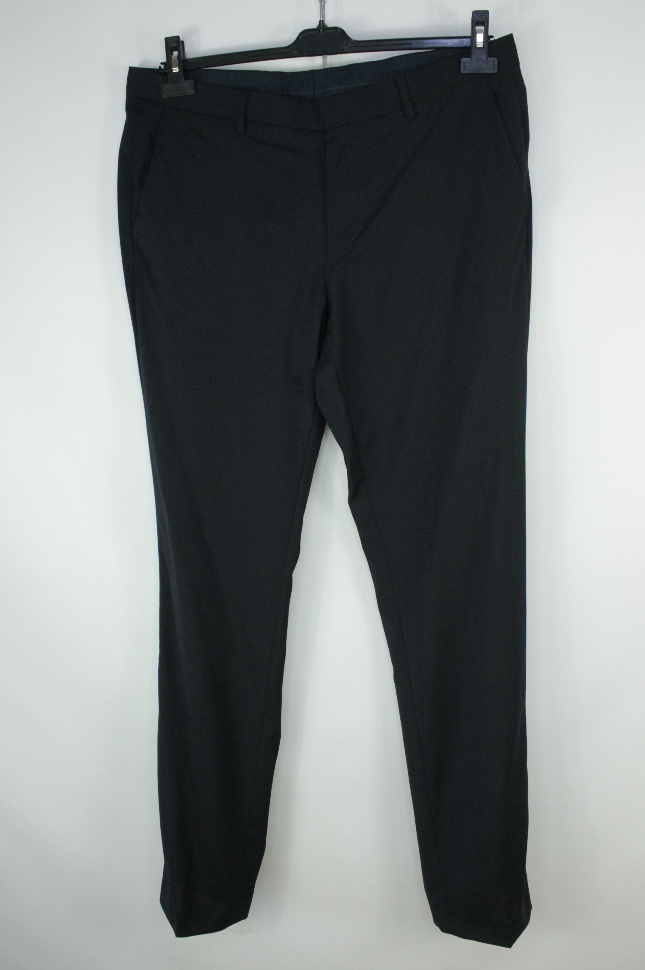 Hugo Boss Hugo Boss Huge/Genius Slim Fit Black Wool Suit Men's Size 44L - 11 Thumbnail