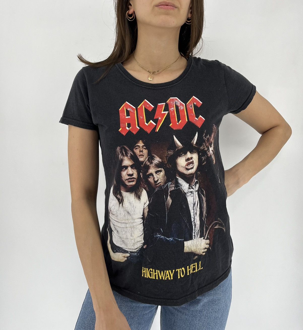 AC/DC × Band Tees Vintage Y2K AC/DC Highway To Hell Womens Tee Size M / US 6-8 / IT 42-44 - 4 Thumbnail