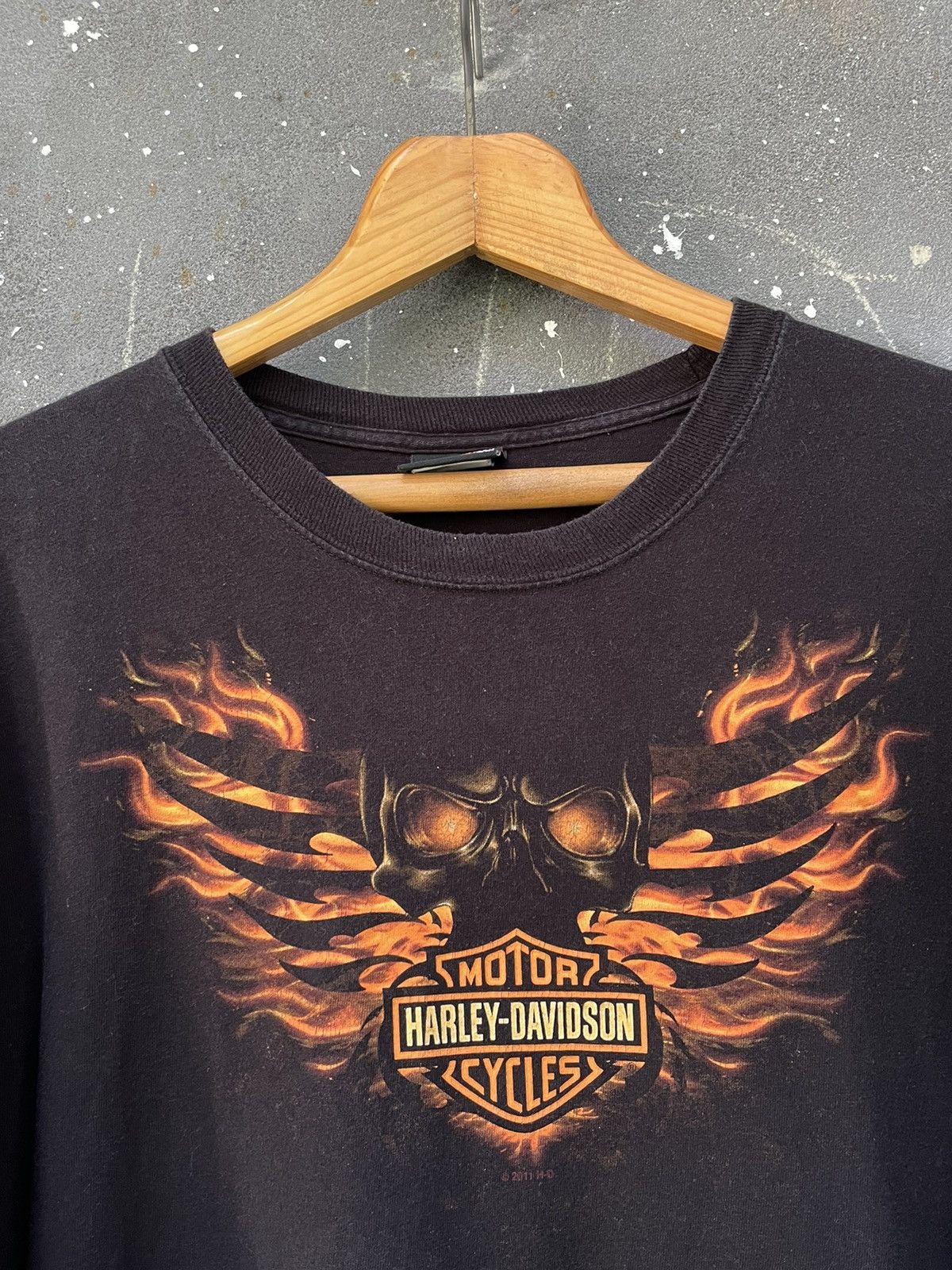 Harley Davidson Vintage Y2K Harley Davidson Fire Skull T-Shirt Grand Canyon Size US XXL / EU 58 / 5 - 4 Thumbnail