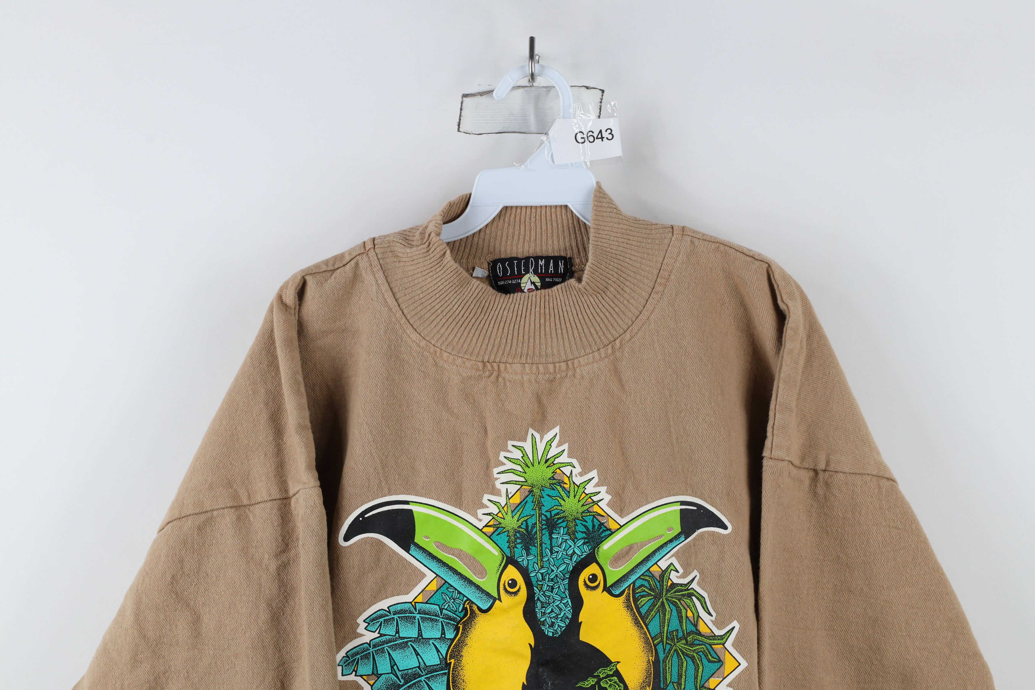 Vintage Vintage 90s Streetwear Toucan Bird Mock Neck Sweatshirt US Size US XL / EU 56 / 4 - 2 Thumbnail