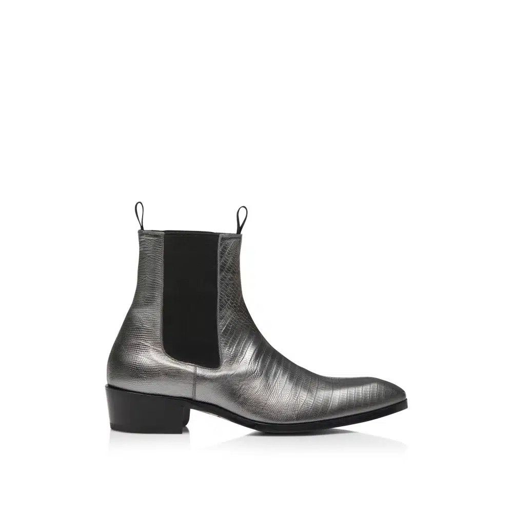 Tom Ford o1loc1c0325 J1490 Bailey Chelsea Boots in Silver Size US 12 / EU 45 - 1 Thumbnail