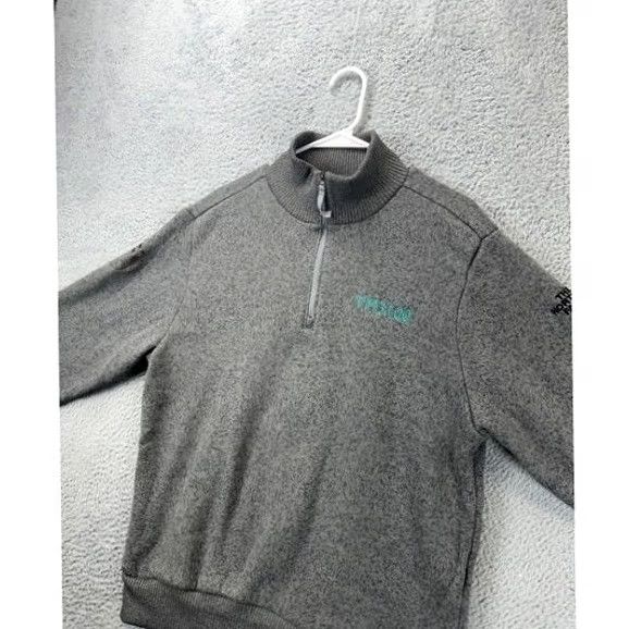The North Face The North Face Pullover Sweatshirt Mens Large Fleece Lined Quarter Zip Gray Solid Zipper Breathing Polyester Walking Size US L / EU 52-54 / 3 - 6 Thumbnail