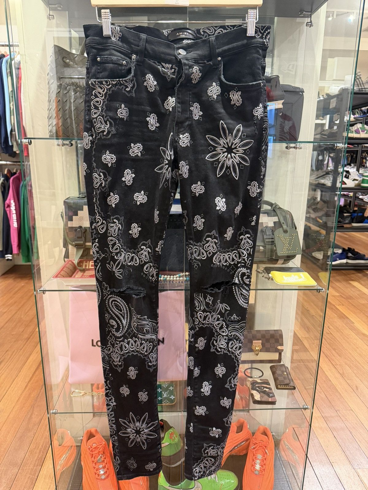 Amiri Amiri Paisley Black Denim Jeans Size US 32 / EU 48 - 1 Thumbnail