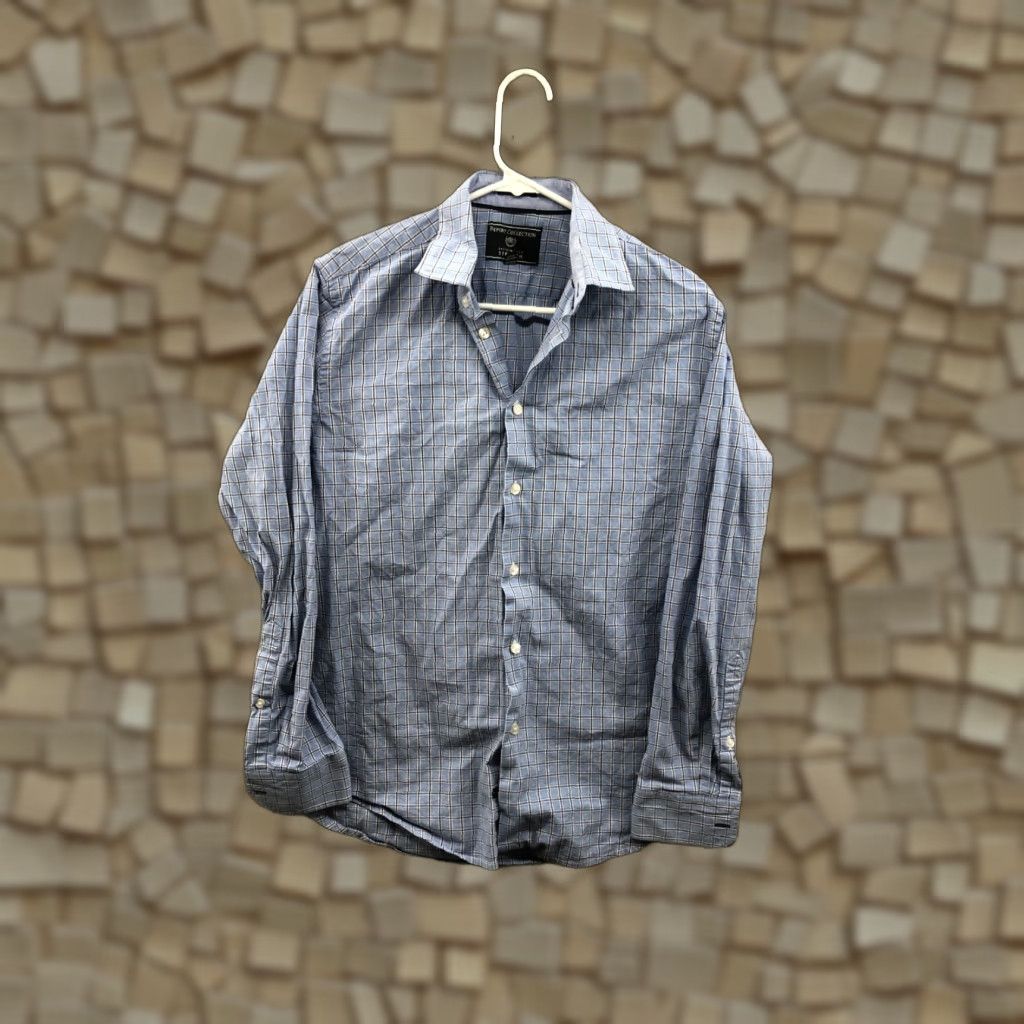 Vintage Report Collection Shirt Mens Long Sleeve Button-Up Blue Check Size M Size US M / EU 48-50 / 2 - 1 Thumbnail