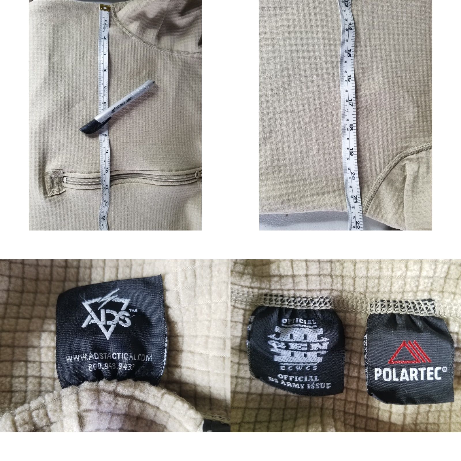 Vintage Beyond Clothing Sweater Mens ADS Tactical US Army Pullover Sweatshirt Medium Brown 1/2 Zip Logo Regular Size US M / EU 48-50 / 2 - 8 Thumbnail