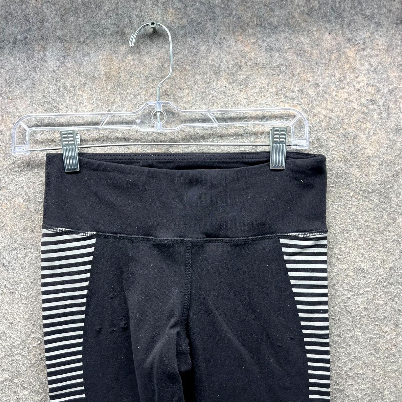Alo Alo Leggings Women XS Black White Striped High Rise Activewear Yoga Pants Gym Shirt? Size 26" / US 2 / IT 38 - 6 Thumbnail