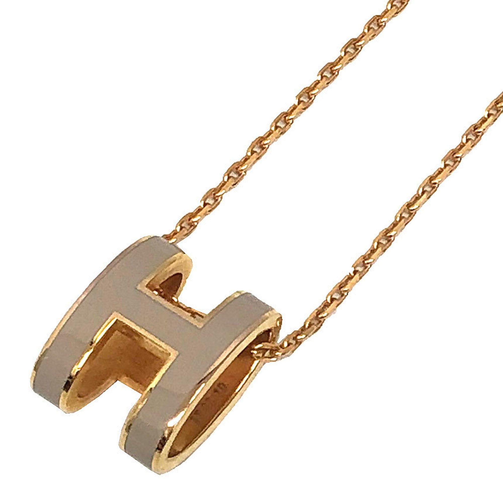 Hermes Hermes Hermès H-shaped chain necklace, Pop H, in marron glacé and pink gold. Available for men women. Size ONE SIZE - 1 Thumbnail